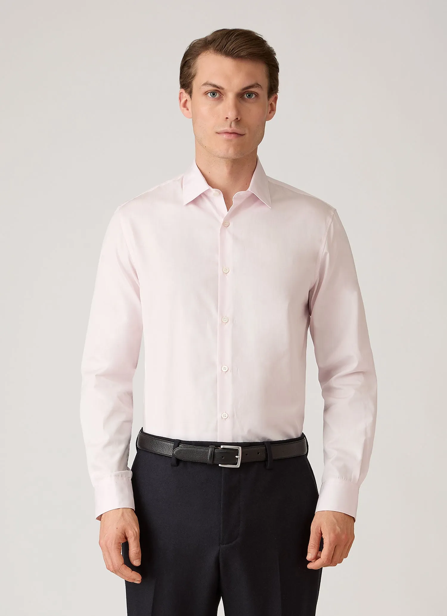 Men's Cotton Poplin Shirt in Light Pink sold by Sunspel product image thumbnail 2