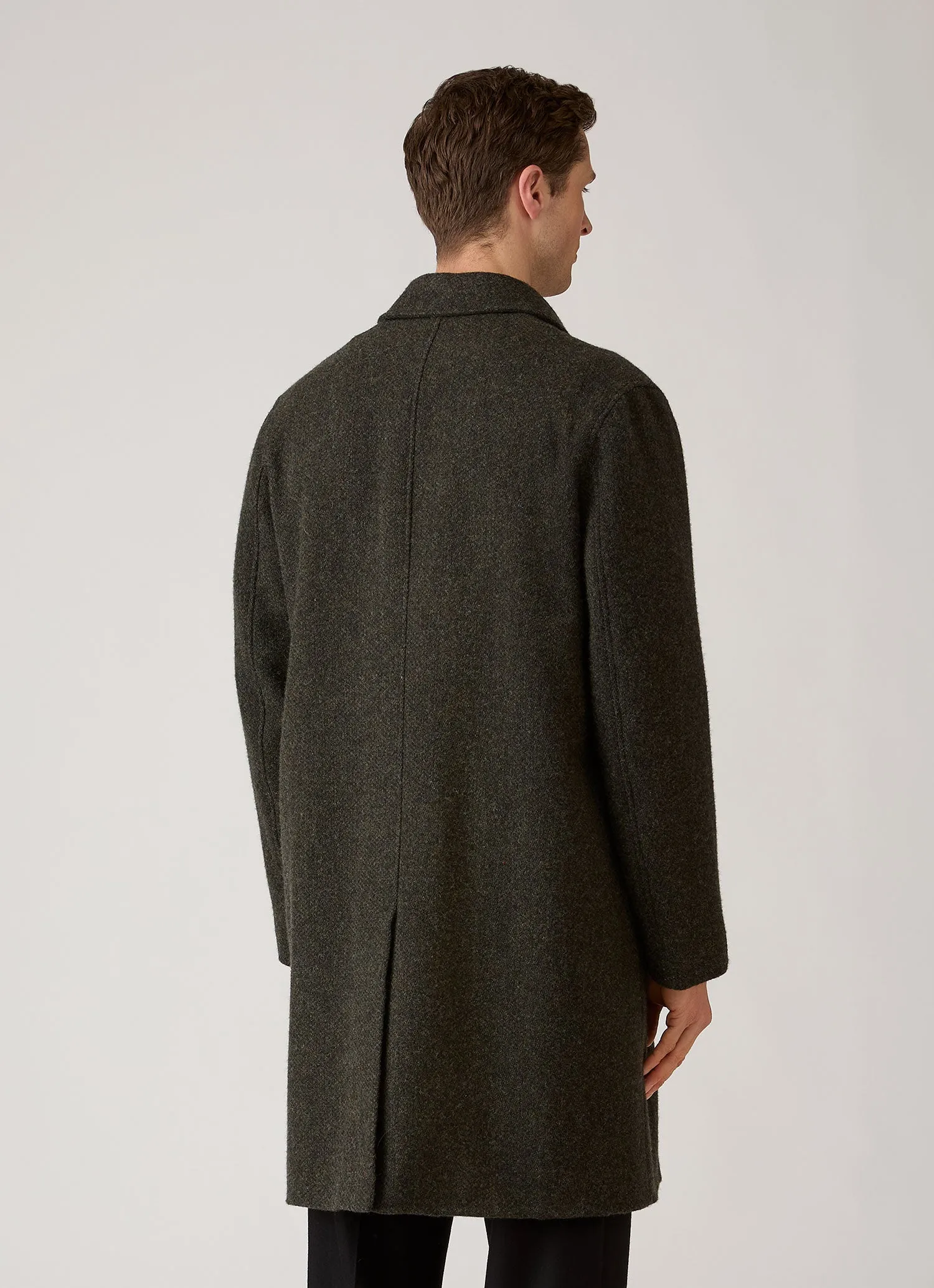 Men's Tweed Overcoat in Loden Green sold by Sunspel product image thumbnail 5