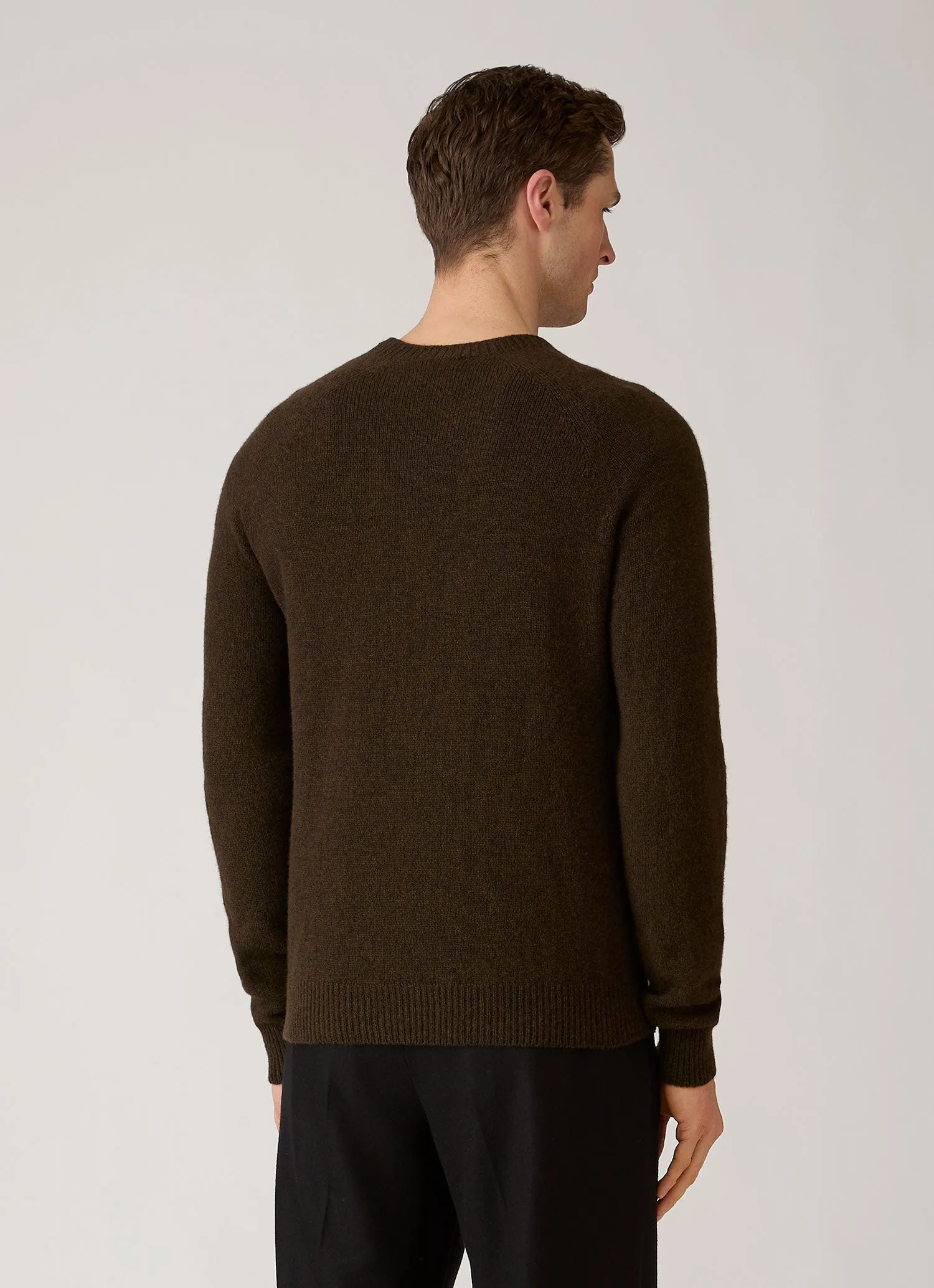 Men's Lambswool Crew Neck Jumper in Loden Green Twist sold by Sunspel product image thumbnail 5
