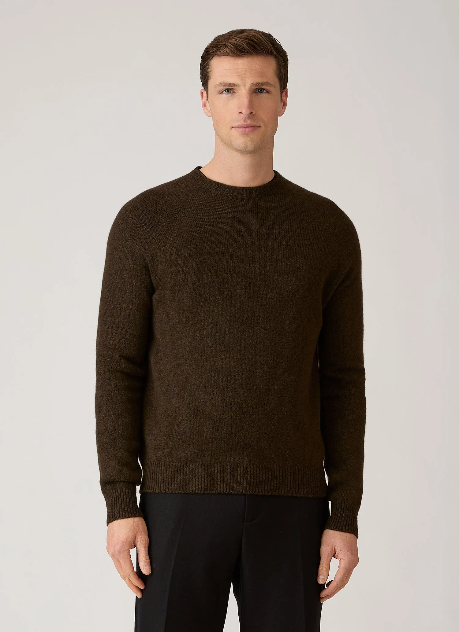 Men's Lambswool Crew Neck Jumper in Loden Green Twist sold by Sunspel product image thumbnail 2