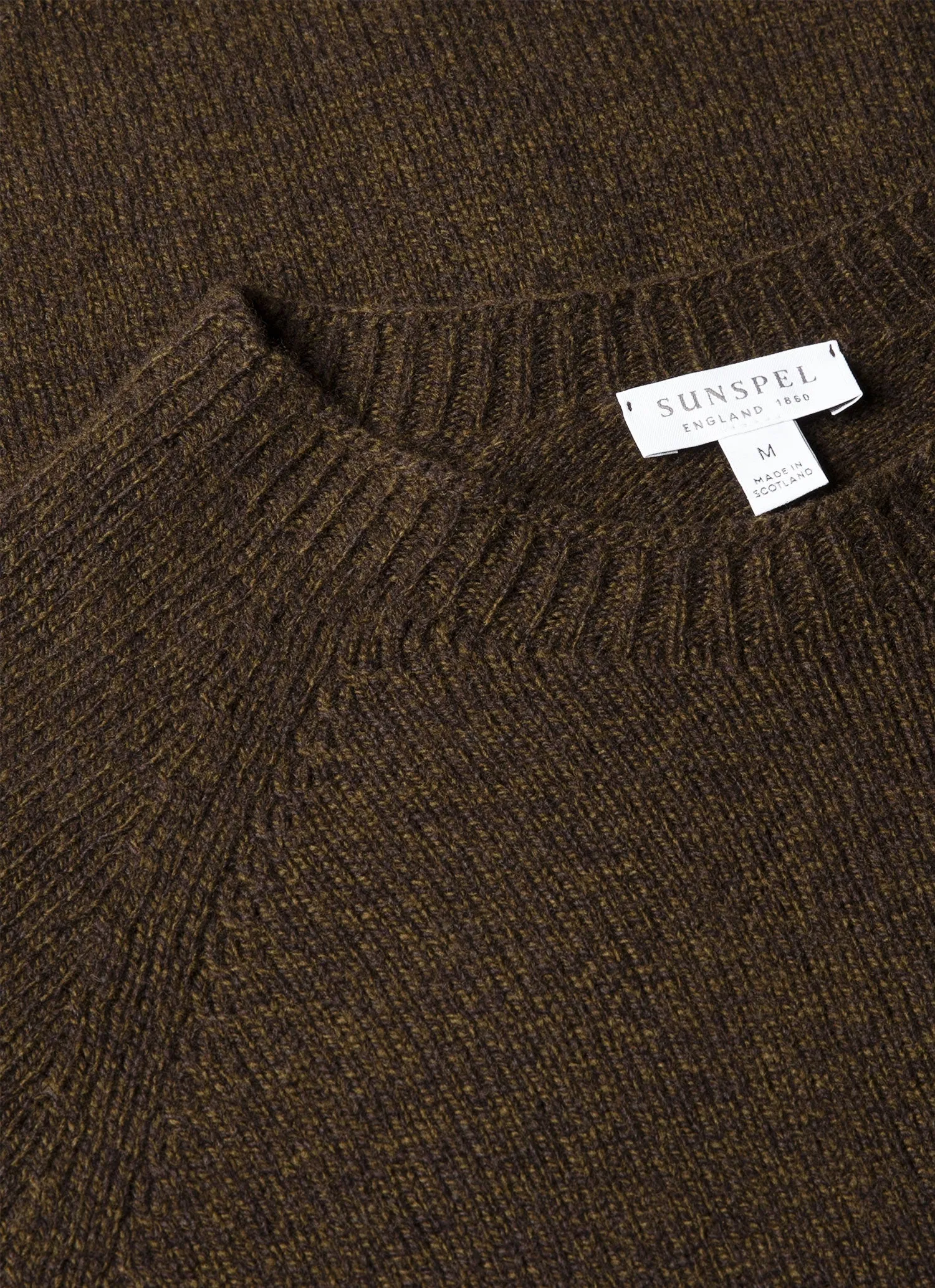 Men's Lambswool Crew Neck Jumper in Loden Green Twist sold by Sunspel product image thumbnail 4