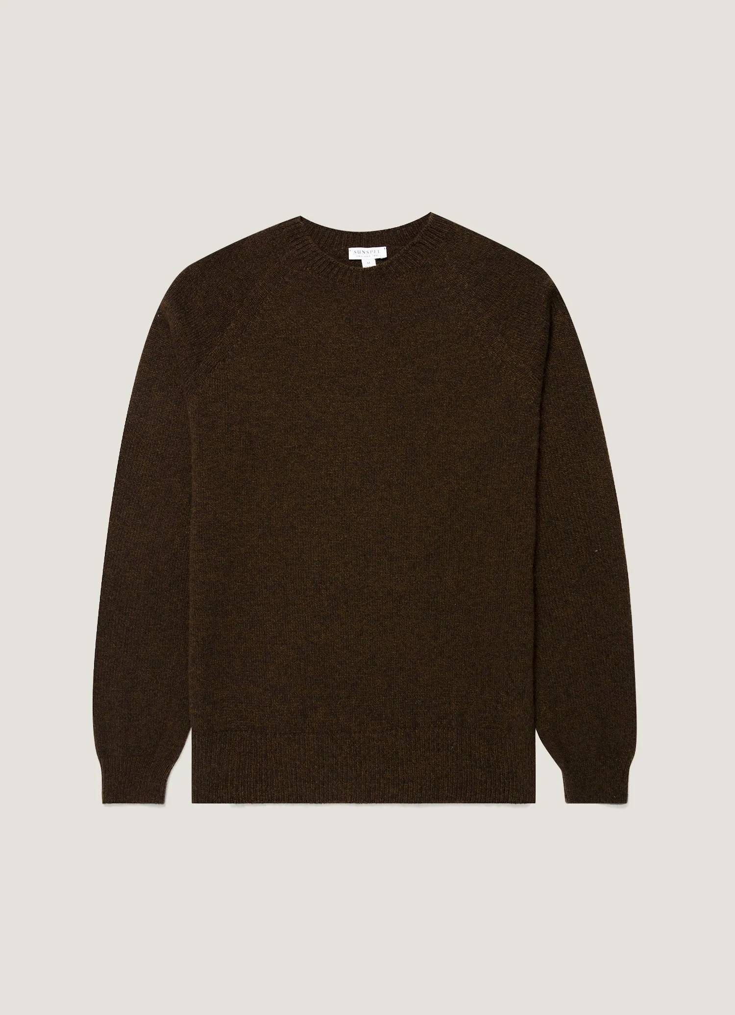 Men's Lambswool Crew Neck Jumper in Loden Green Twist sold by Sunspel