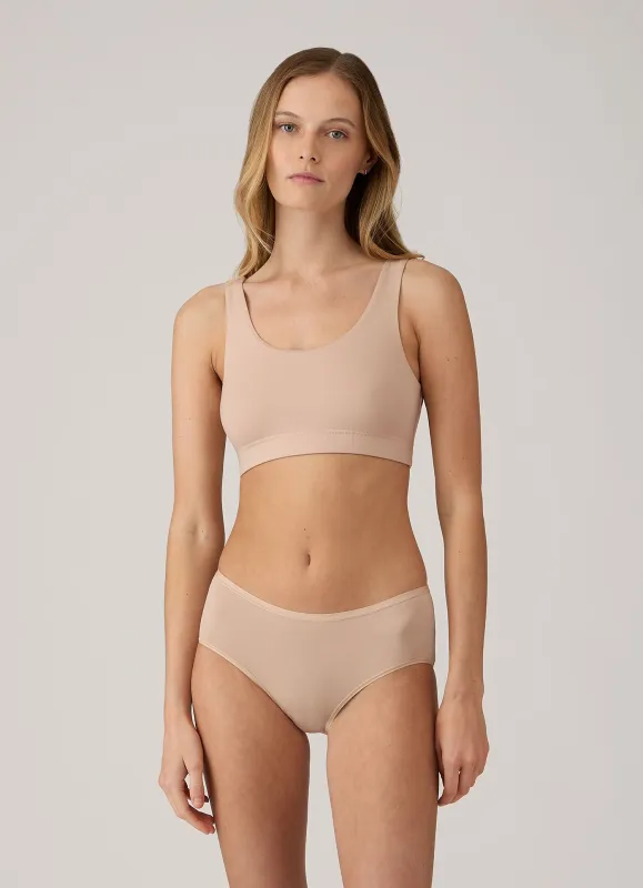 Women's Tencel™ Shorty Brief in Beige made by Sunspel