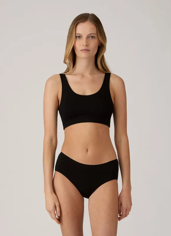 Women's Tencel™ Shorty Brief in Black made by Sunspel