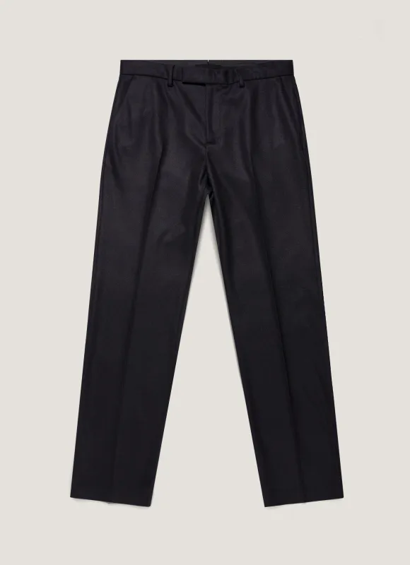 Men's Boiled Wool Trouser in Navy made by Sunspel