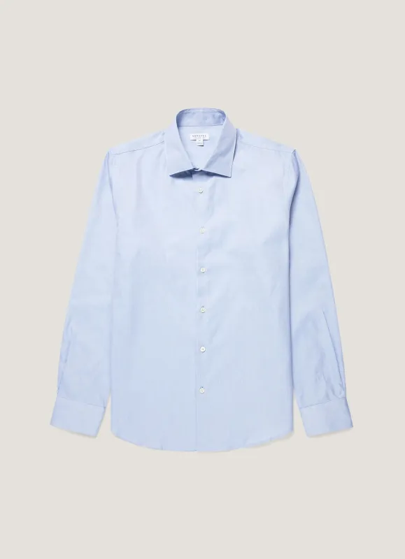 Men's Smart Oxford Shirt in Light Blue made by Sunspel
