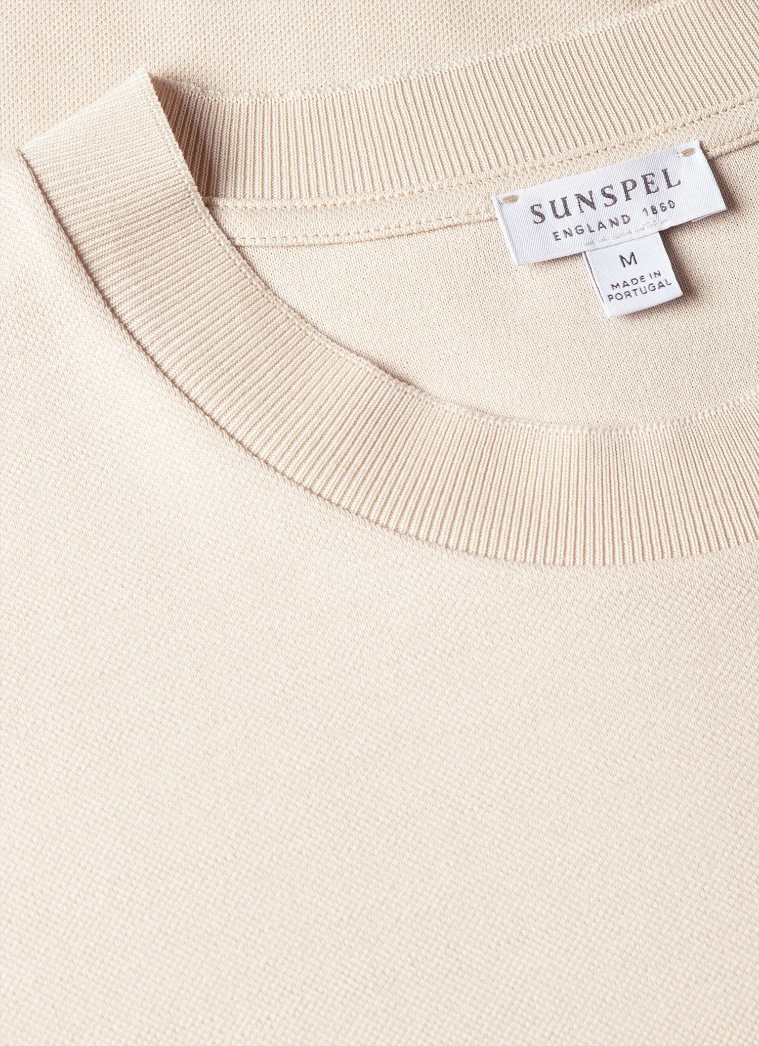 Men's Cotton Piqué T-shirt in Swansdown sold by Sunspel product image thumbnail 4