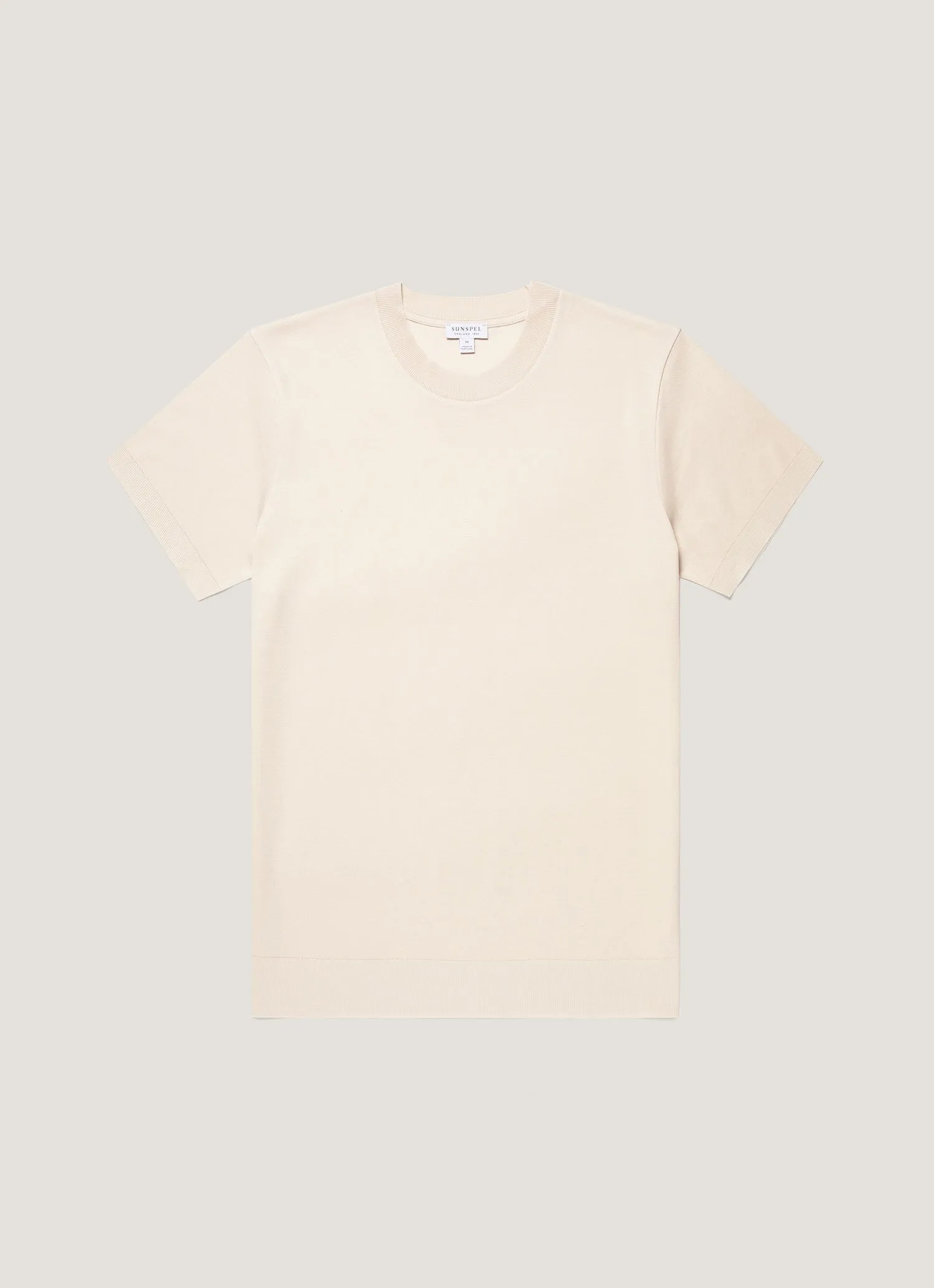 Men's Cotton Piqué T-shirt in Swansdown sold by Sunspel