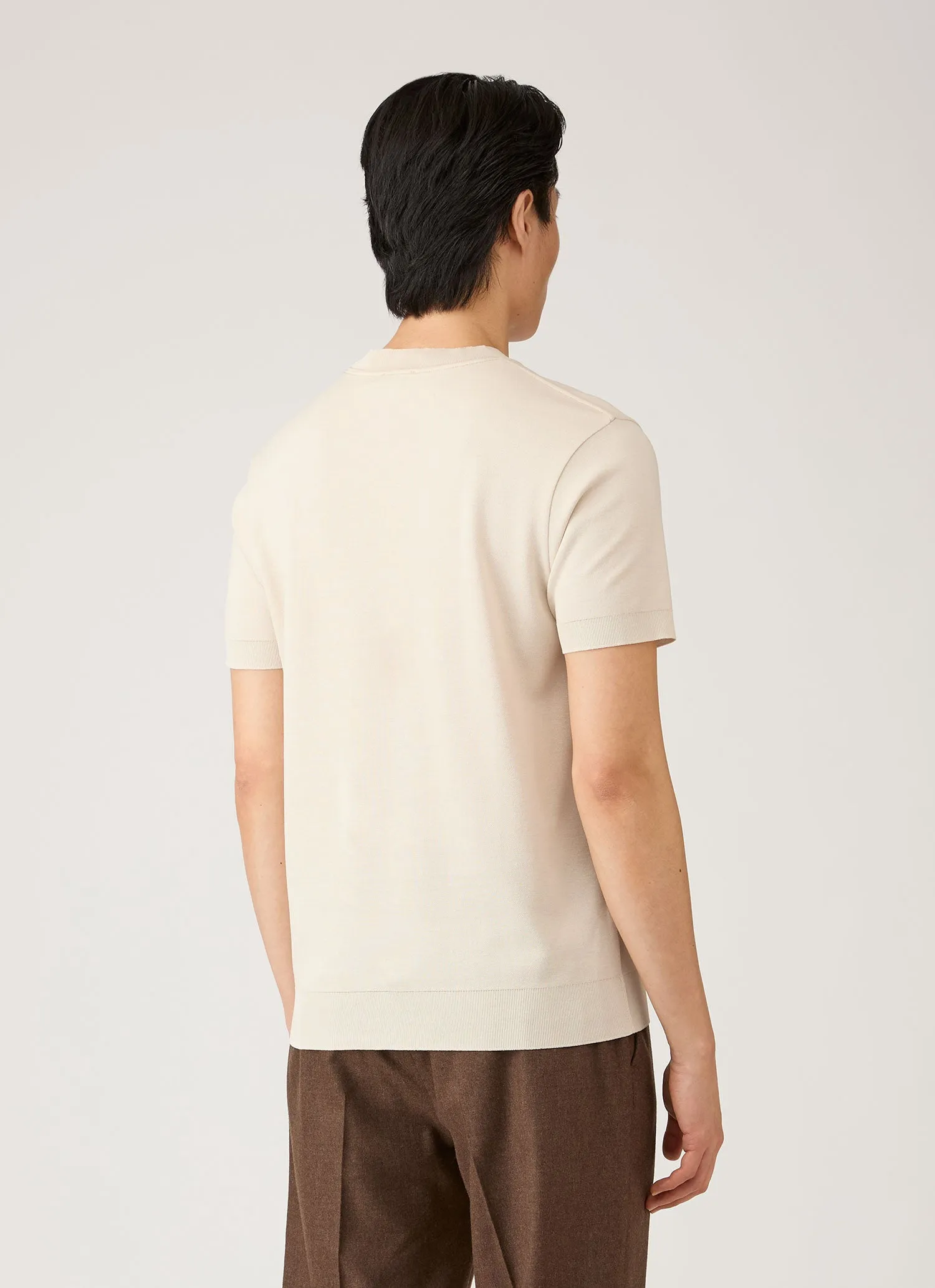 Men's Cotton Piqué T-shirt in Swansdown sold by Sunspel product image thumbnail 5