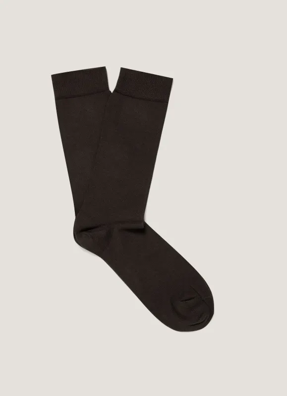 Men's Cotton Socks in Anthracite made by Sunspel