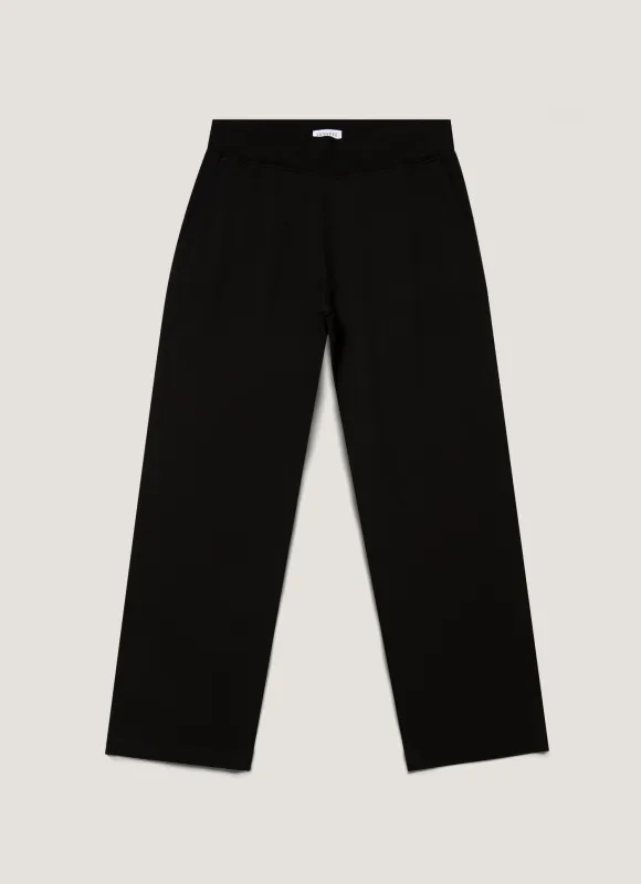 Women's Supima Loopback Sweatpants in Black made by Sunspel