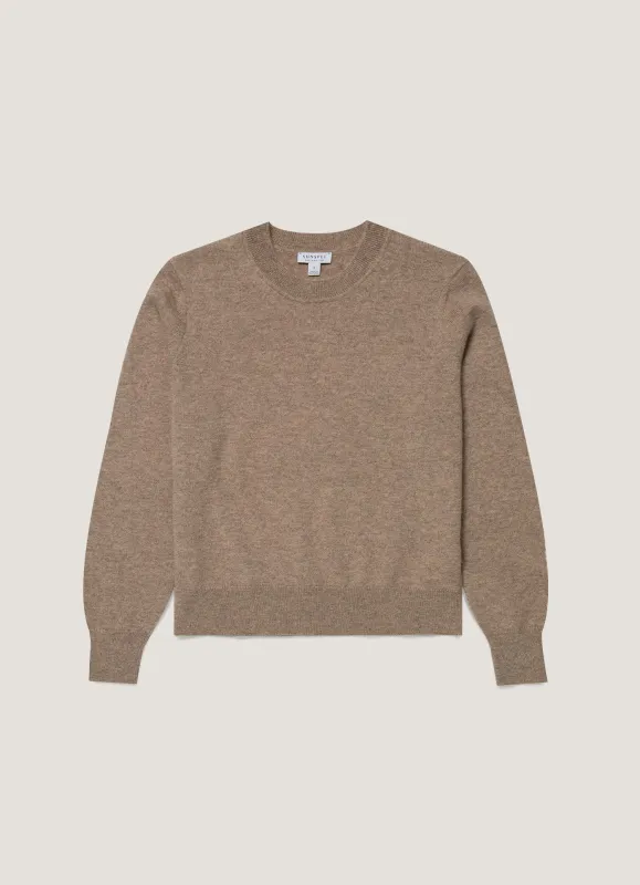 Women's Cashmere Jumper in Mink made by Sunspel