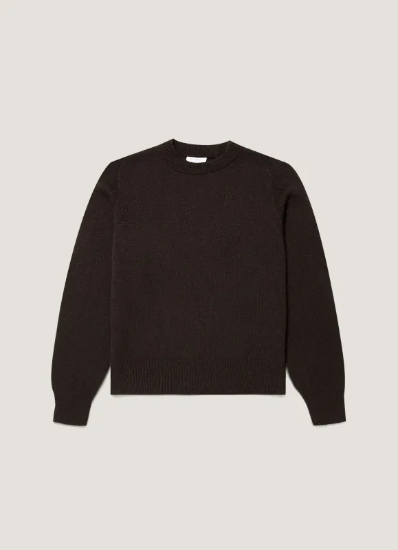 Women's Lambswool Jumper in Truffle made by Sunspel