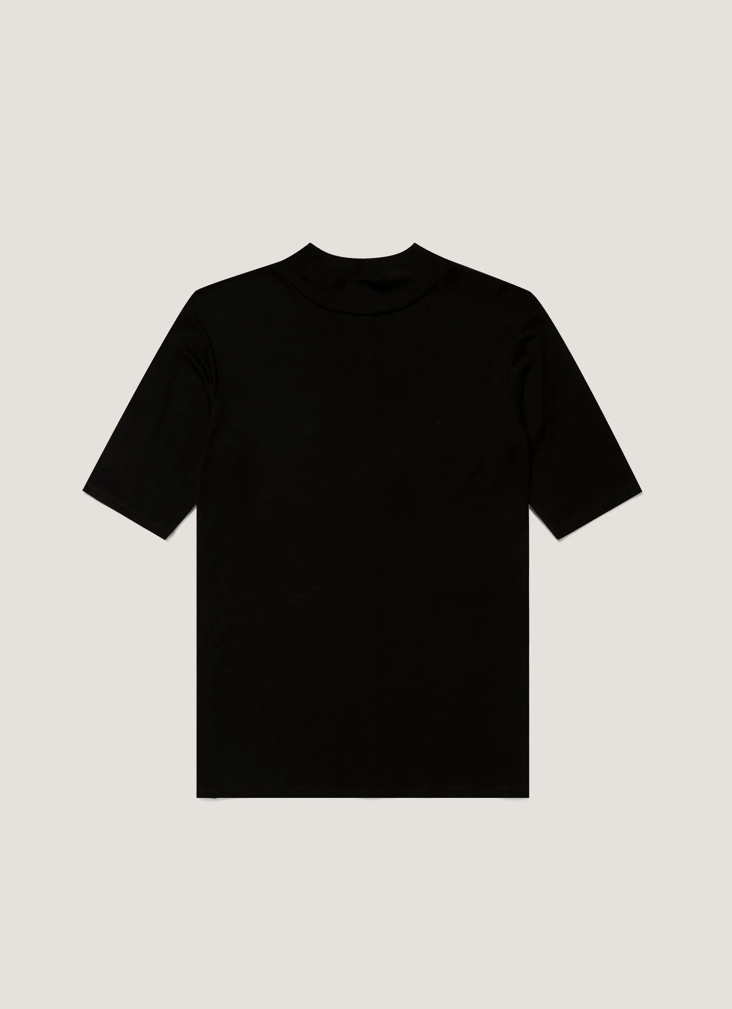 Women's Mock Neck Top in Black sold by Sunspel