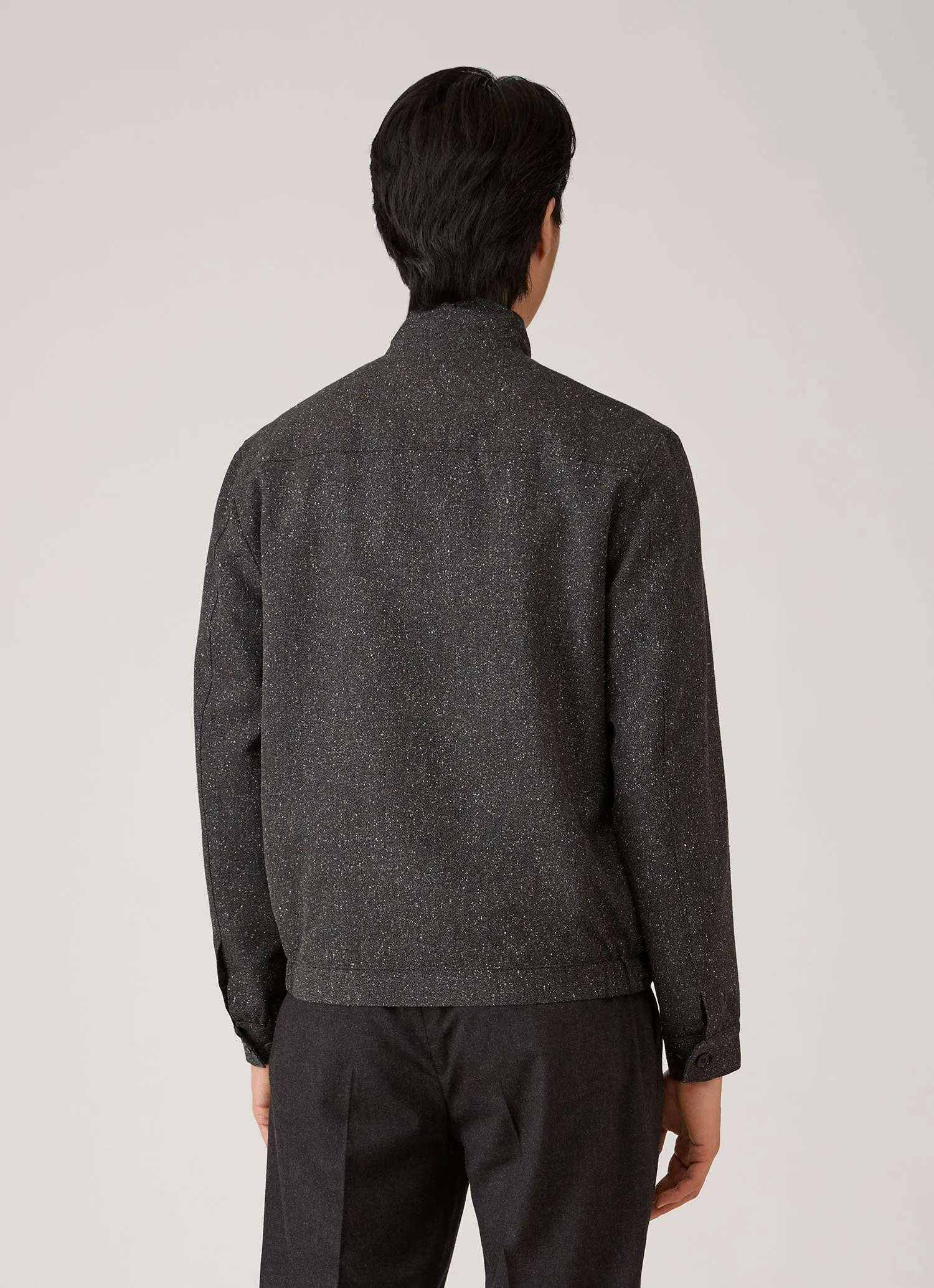Men's Donegal Tweed Zip Jacket in Anthracite Melange sold by Sunspel product image thumbnail 5