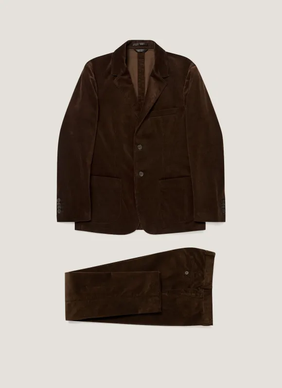 Men's Corduroy Two-Piece Suit in Dark Chocolate made by Sunspel