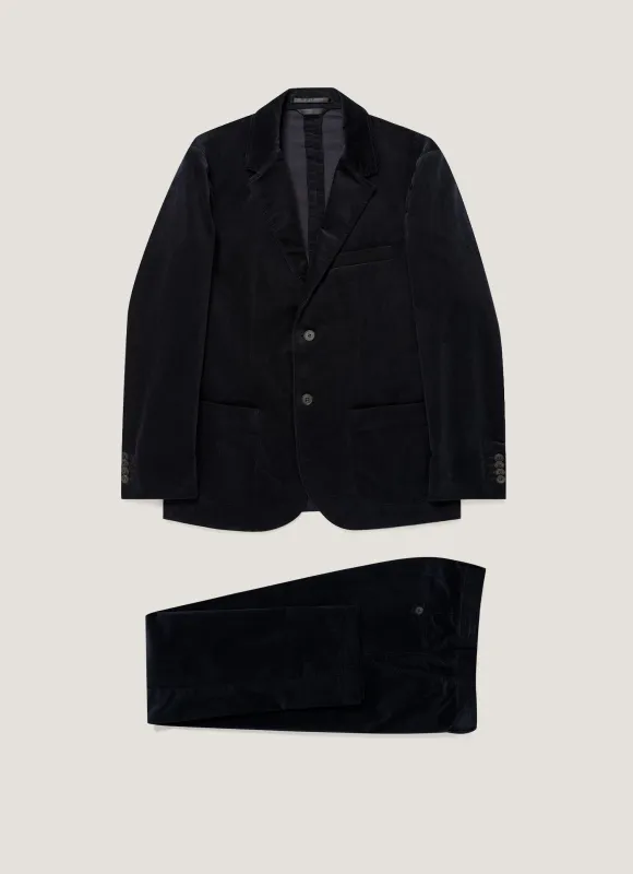 Men's Corduroy Two-Piece Suit in Navy made by Sunspel