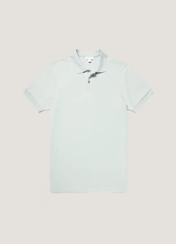 Men's Piqué Polo Shirt in Haar made by Sunspel
