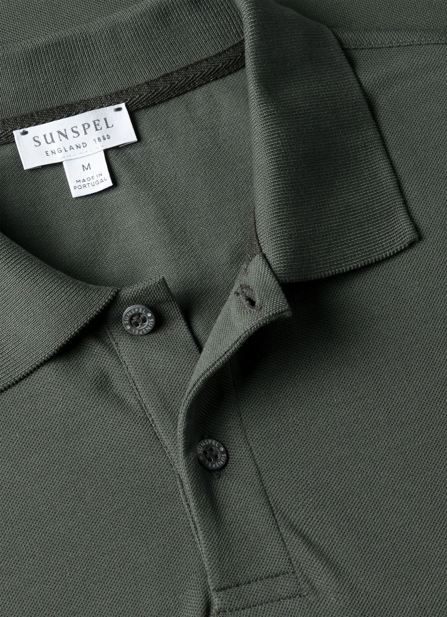 Men's Piqué Polo Shirt in Slate Green sold by Sunspel product image thumbnail 4