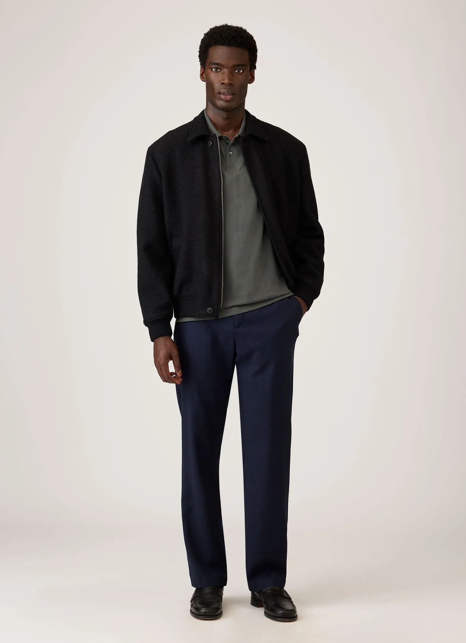 Men's Piqué Polo Shirt in Slate Green sold by Sunspel product image thumbnail 3