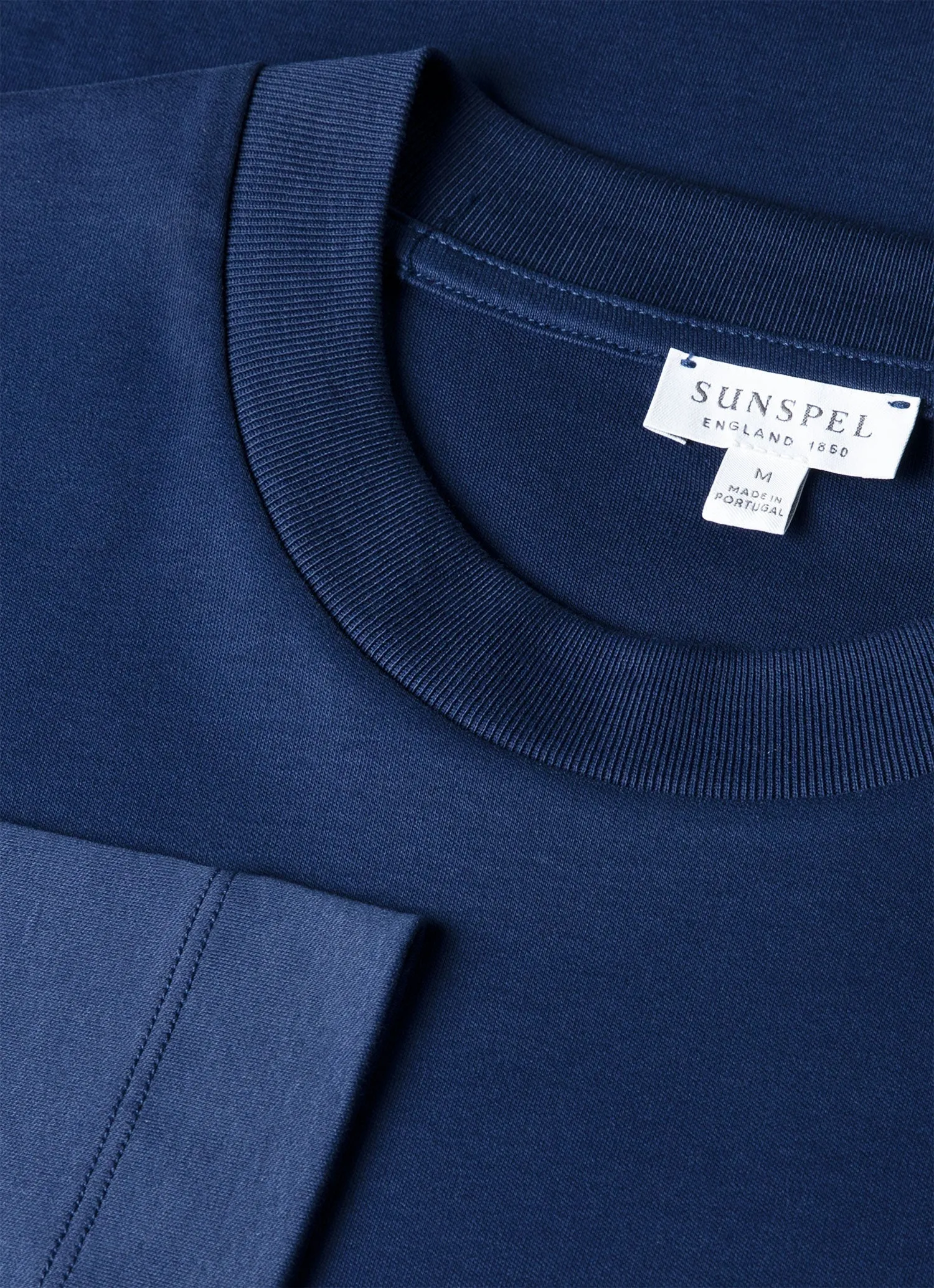 Men's Long Sleeve Heavyweight T-shirt in Inkwell sold by Sunspel product image thumbnail 4