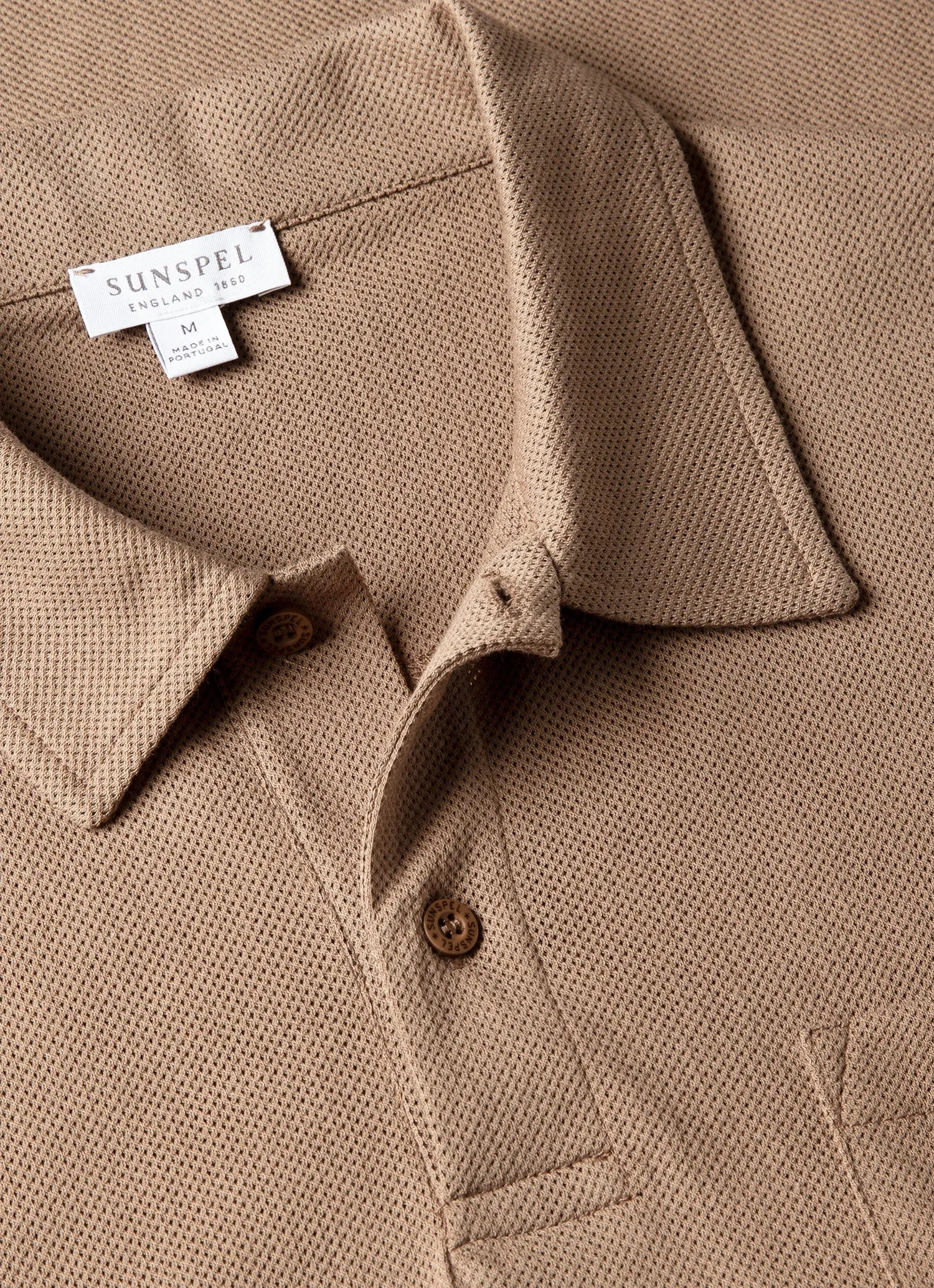 Men's Riviera Polo Shirt in Taupe sold by Sunspel product image thumbnail 4