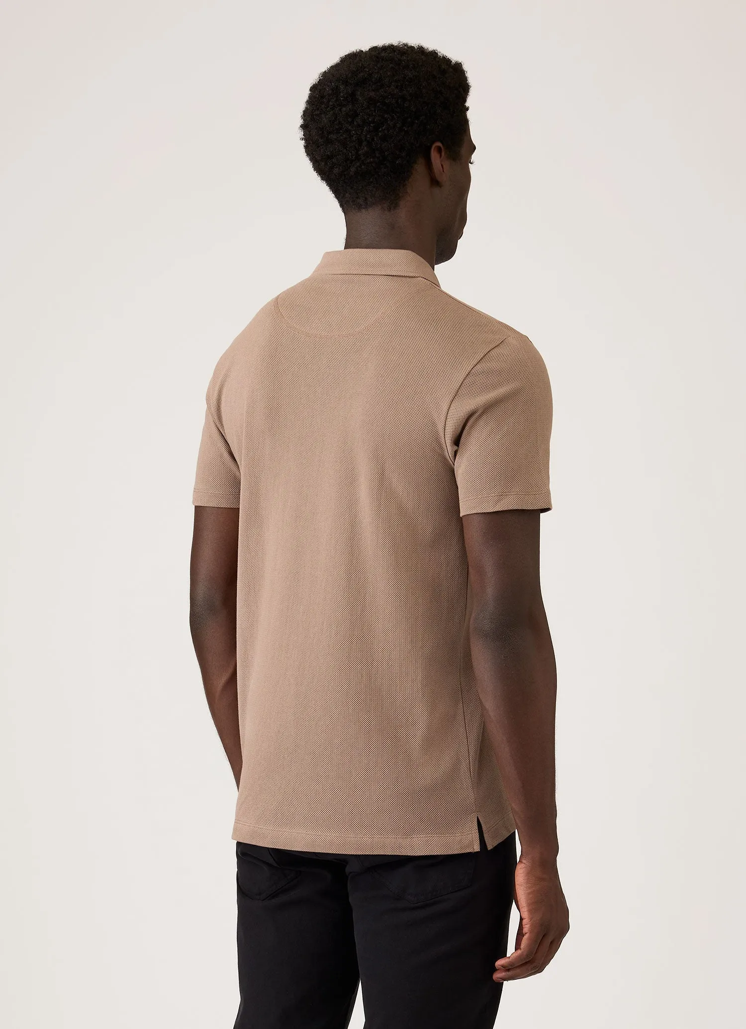 Men's Riviera Polo Shirt in Taupe sold by Sunspel product image thumbnail 5