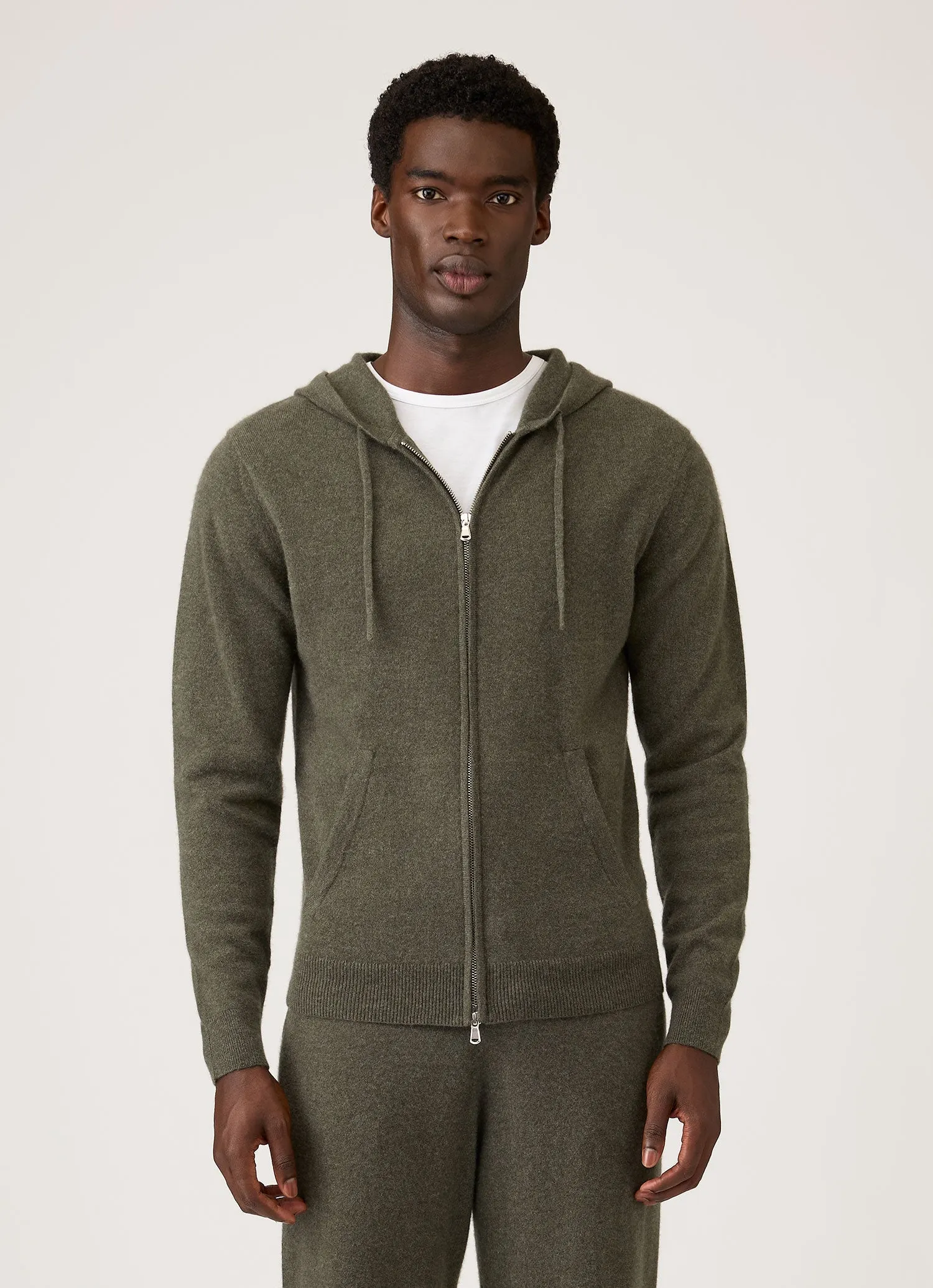 Men's Cashmere Hoodie in Khaki sold by Sunspel product image thumbnail 2