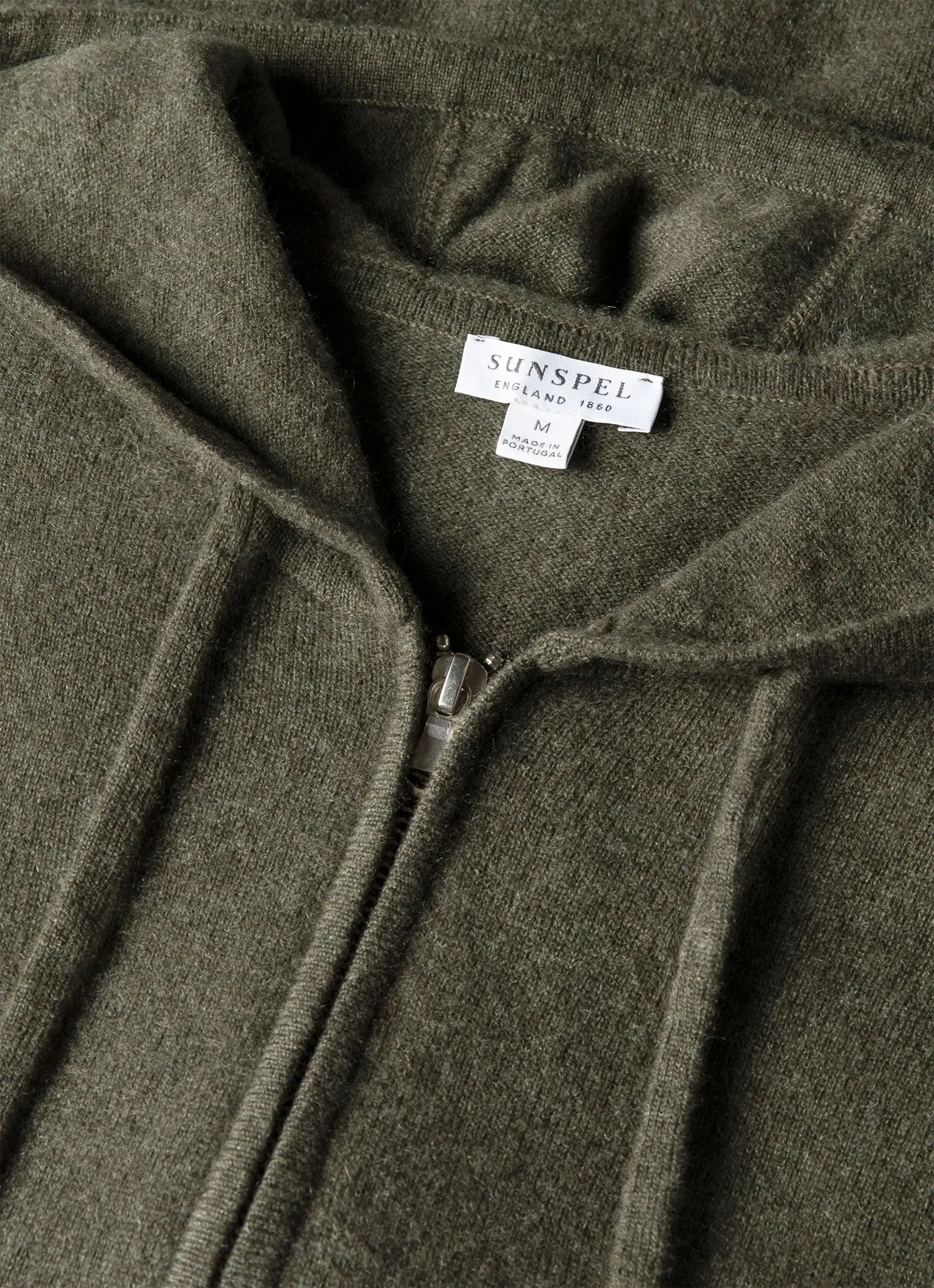 Men's Cashmere Hoodie in Khaki sold by Sunspel product image thumbnail 4