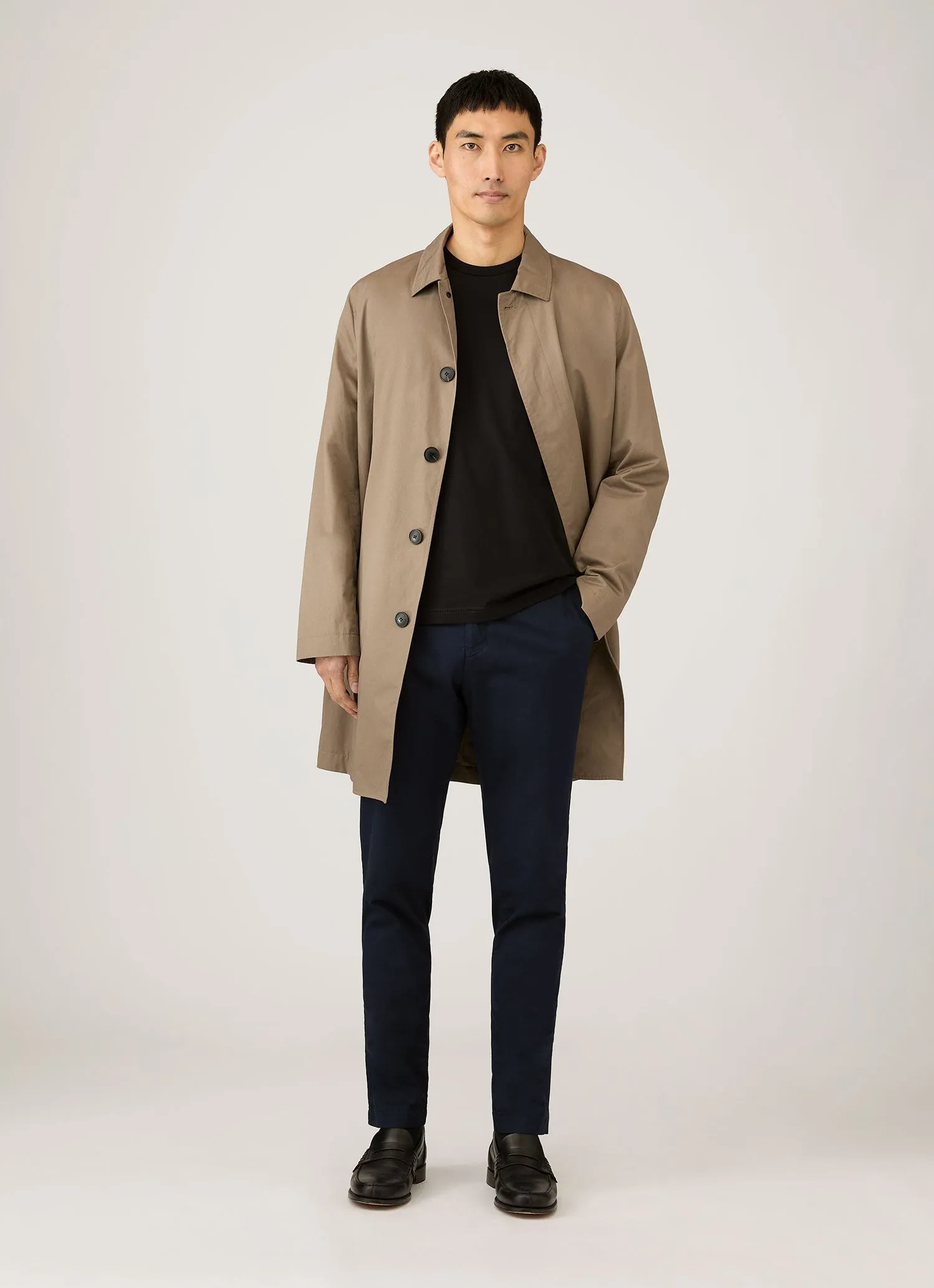 Men's Long Sleeve Riviera Midweight T‑shirt in Black sold by Sunspel product image thumbnail 3