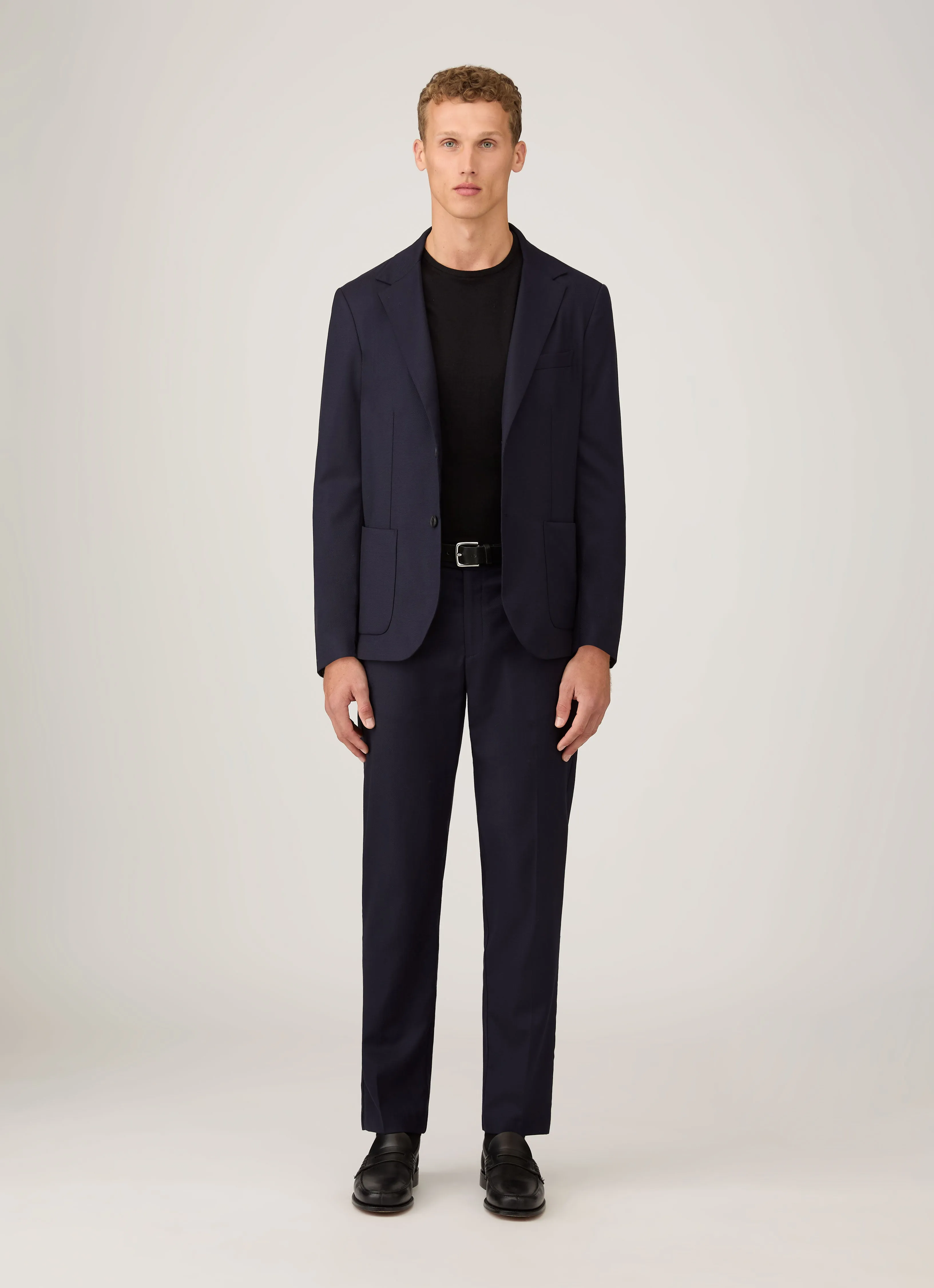 Men's Extra-Fine Merino Jumper in Black sold by Sunspel product image thumbnail 3