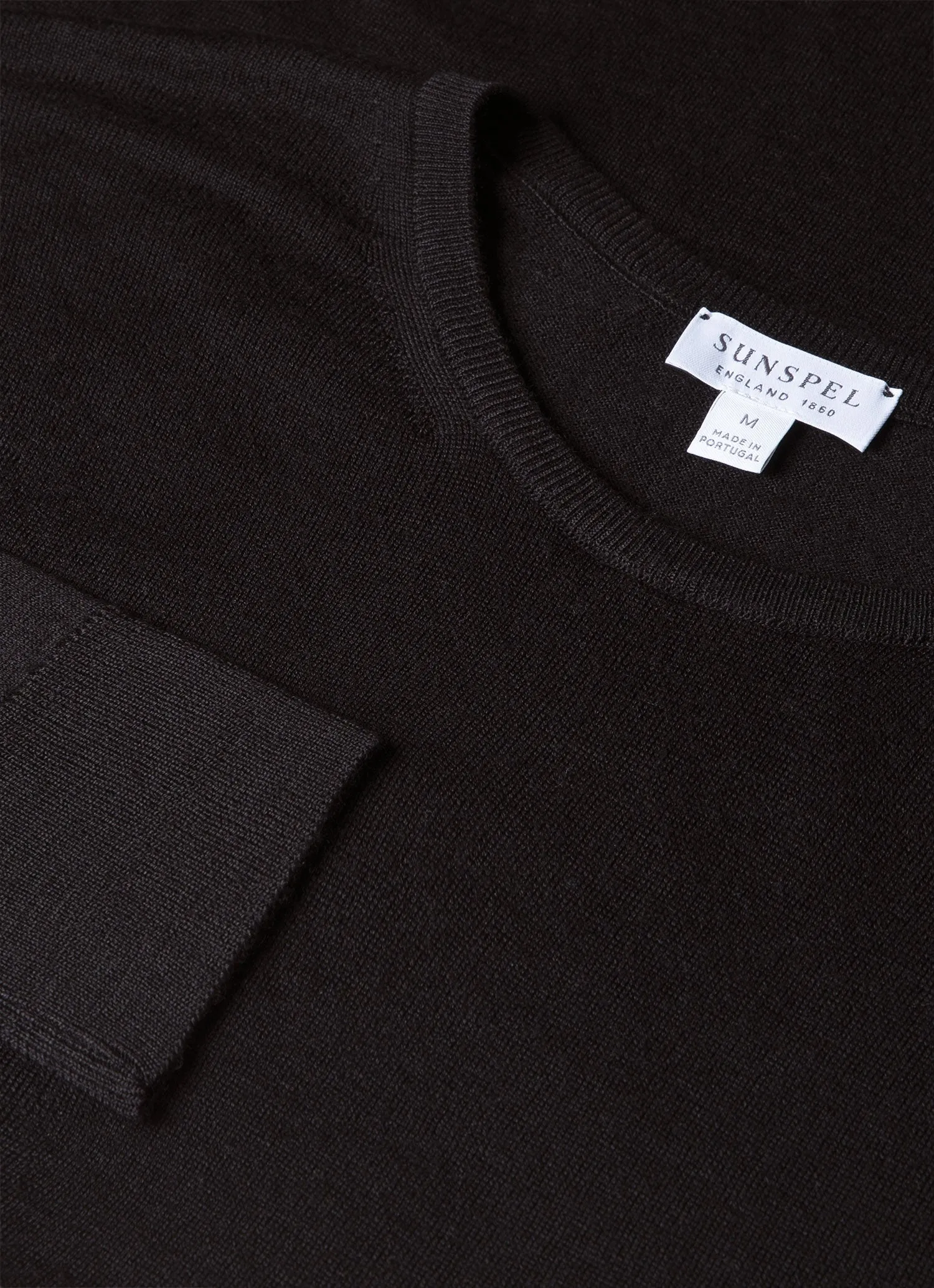 Men's Extra-Fine Merino Jumper in Black sold by Sunspel product image thumbnail 4