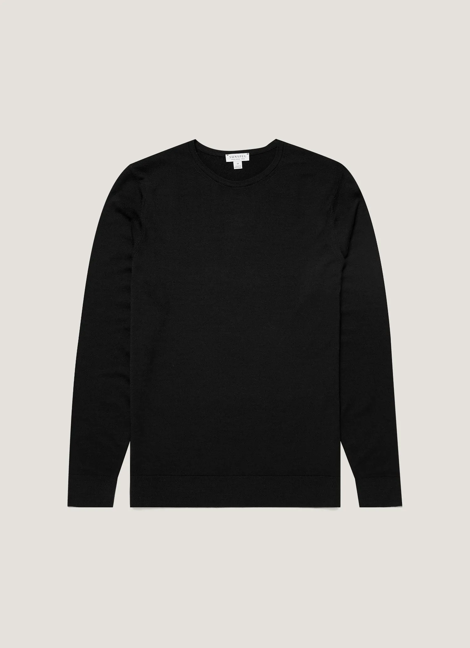 Men's Extra-Fine Merino Jumper in Black sold by Sunspel