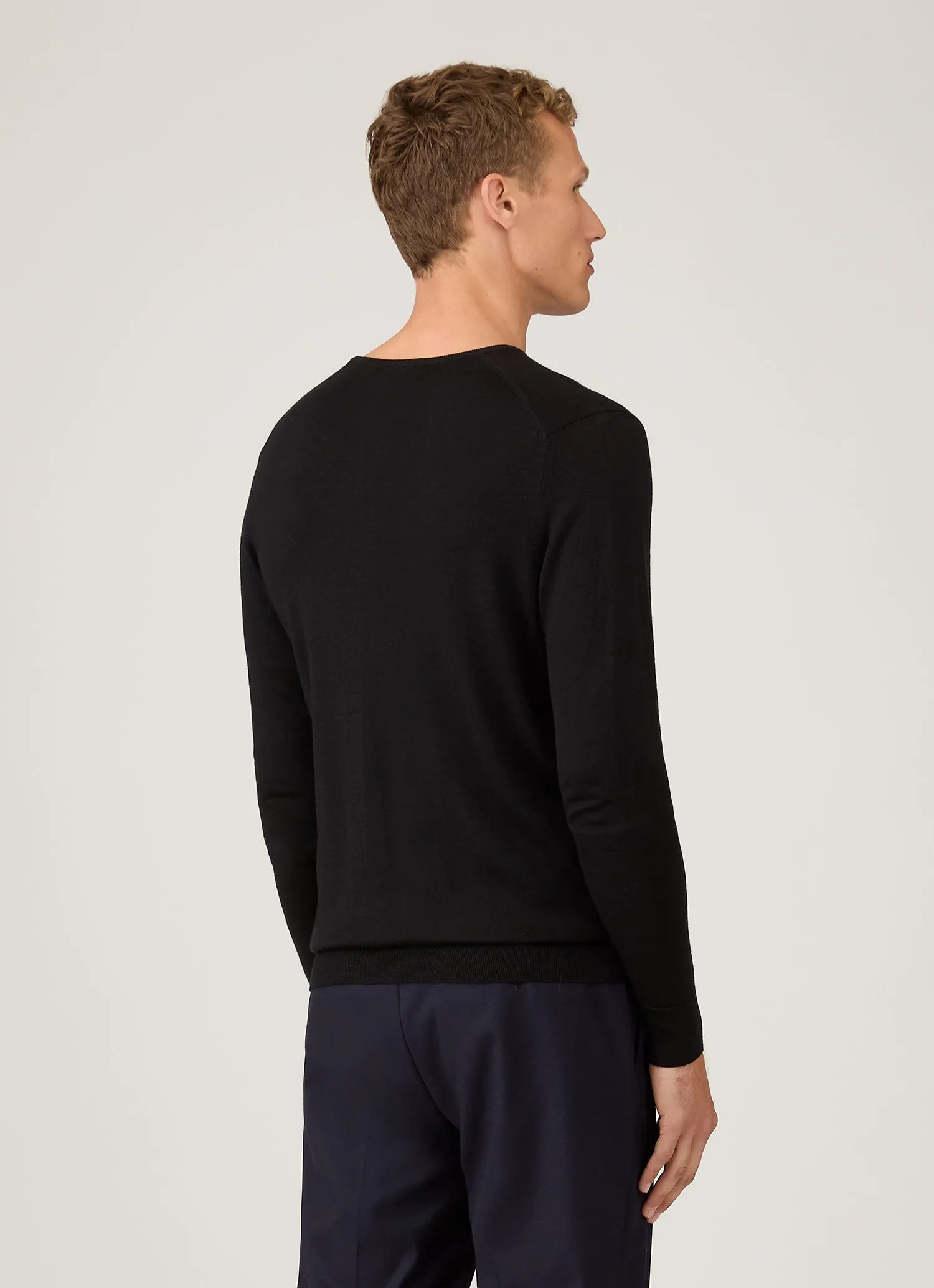 Men's Extra-Fine Merino Jumper in Black sold by Sunspel product image thumbnail 5