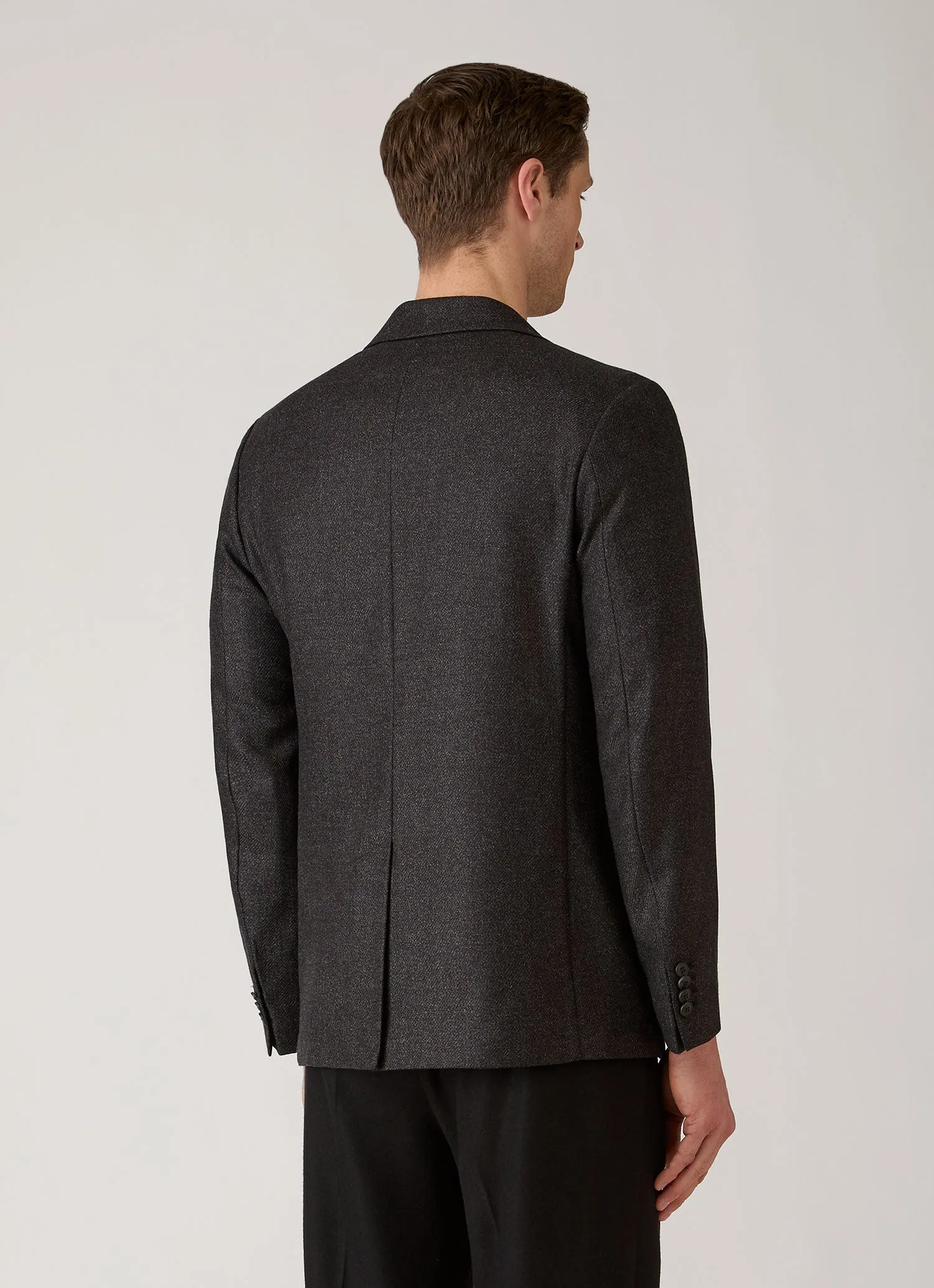 Men's Wool Silk Tweed Blazer in Anthracite sold by Sunspel product image thumbnail 5