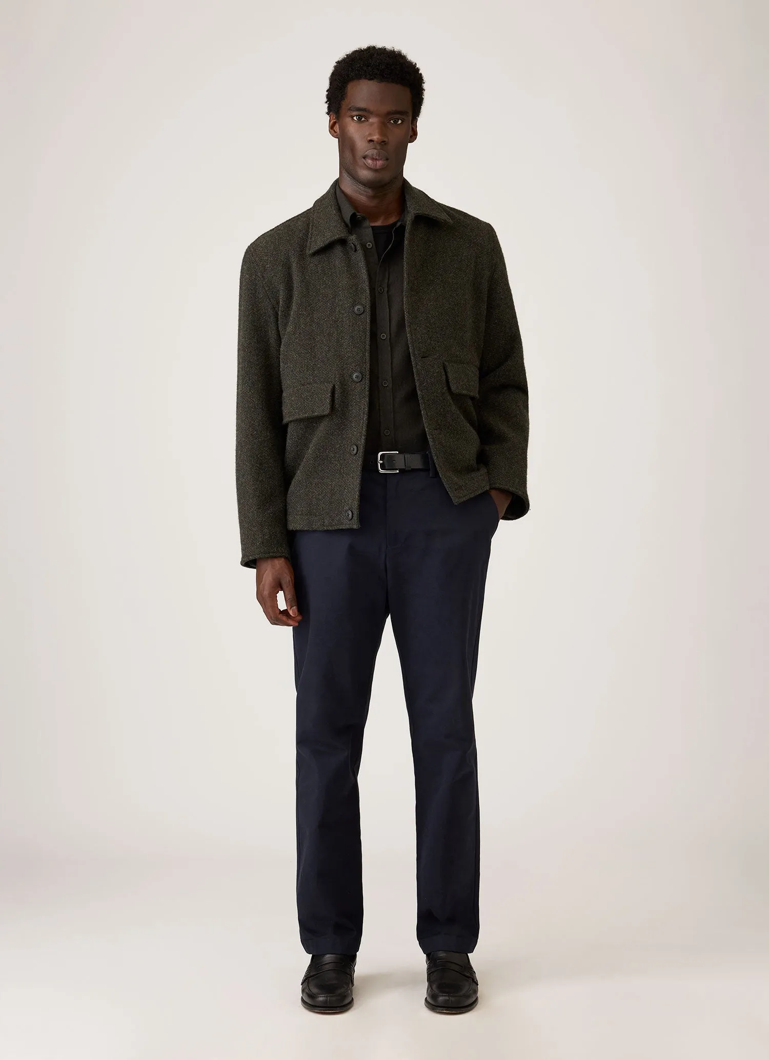 Men's Button Down Flannel Shirt in Loden Green sold by Sunspel product image thumbnail 3
