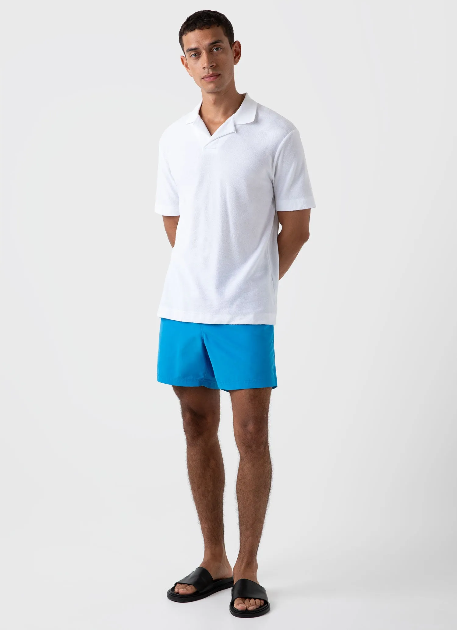 Men's Drawstring Swim Shorts in Turquoise sold by Sunspel product image thumbnail 2