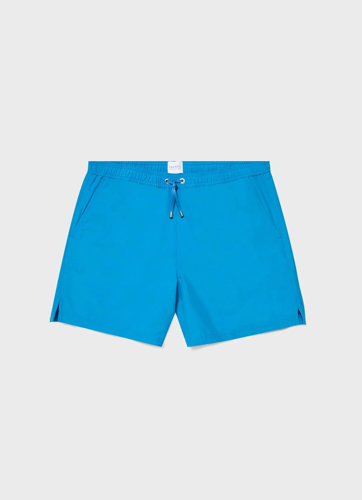Men's Drawstring Swim Shorts in Turquoise sold by Sunspel
