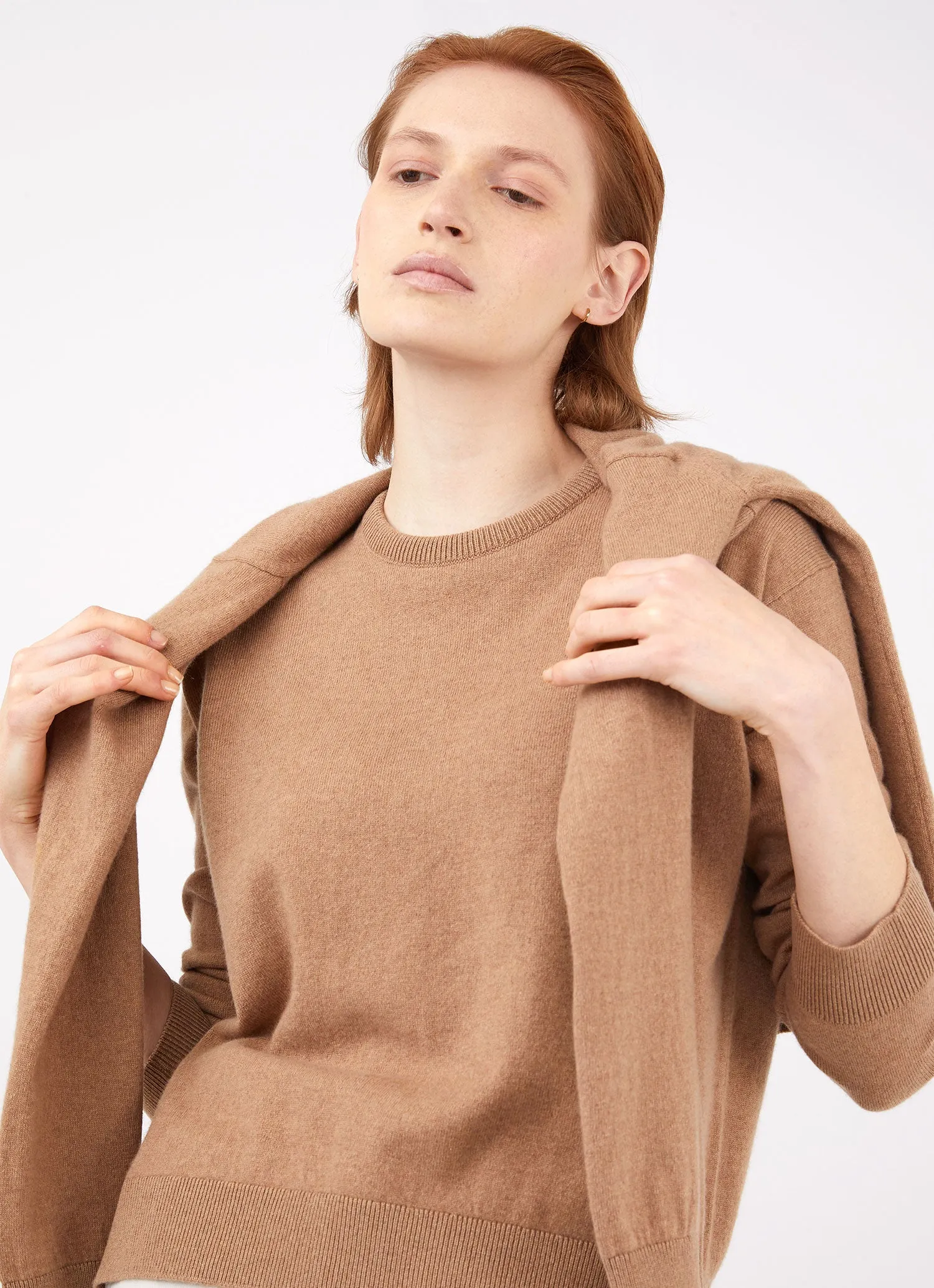 Women's Cashmere Crew Neck Jumper in Camel sold by Sunspel product image thumbnail 2
