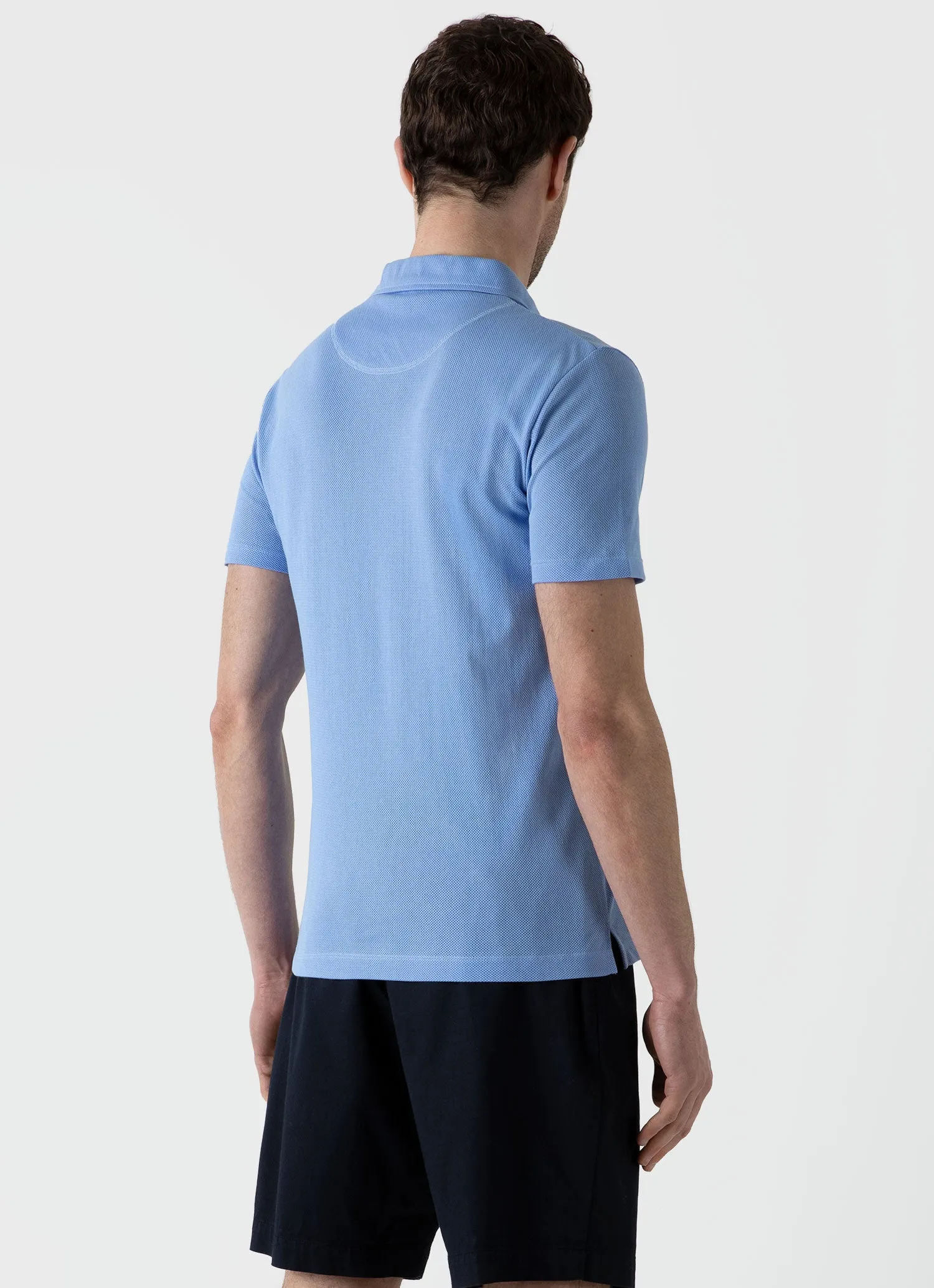 Men's Riviera Polo Shirt in Cool Blue sold by Sunspel product image thumbnail 5