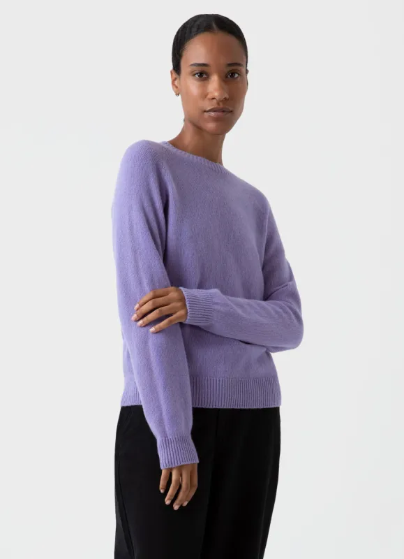 Women's Lambswool Crew Neck Jumper in Heather sold by Sunspel