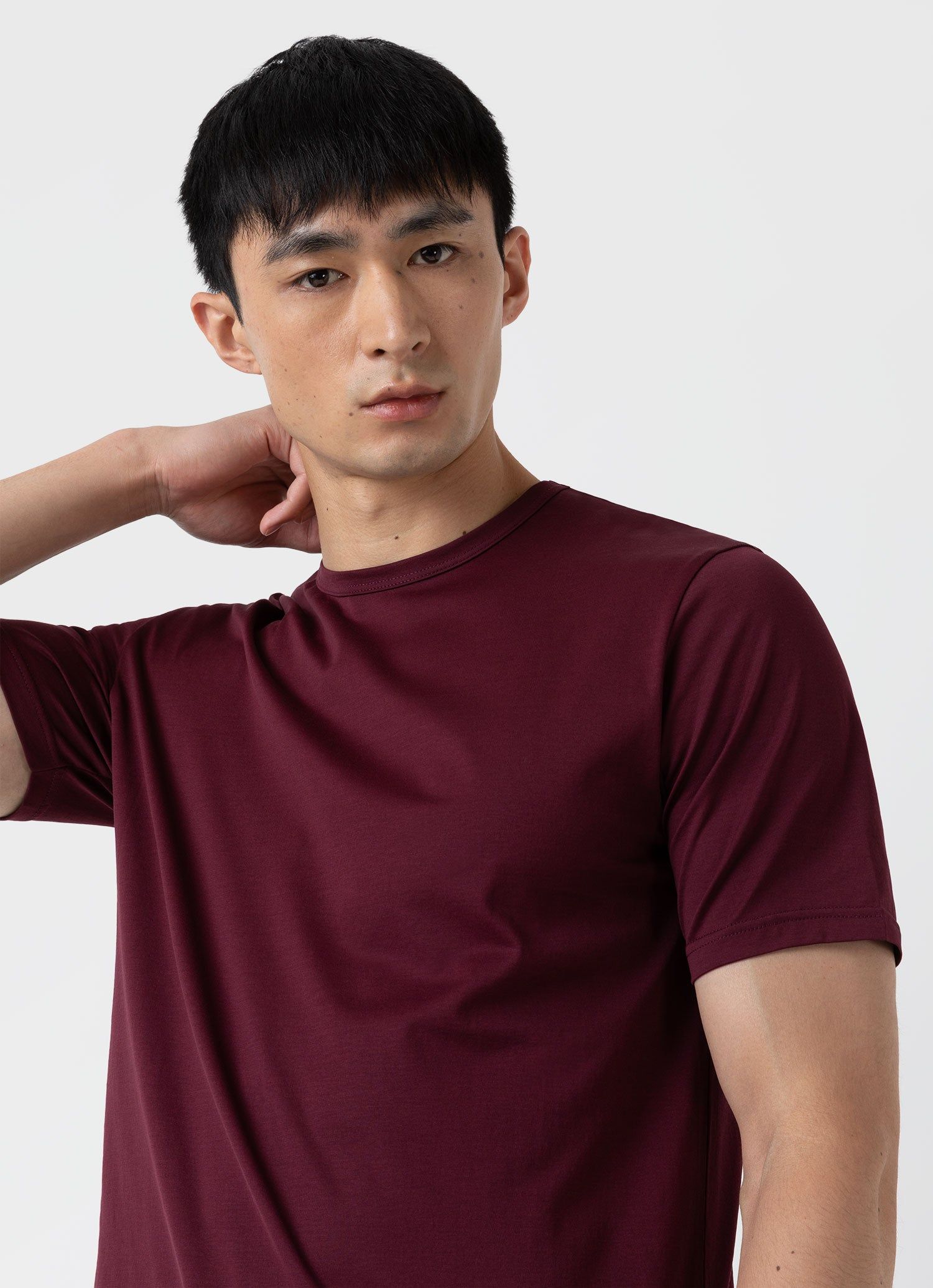 Men's Classic T-shirt in Vino sold by Sunspel product image thumbnail 5