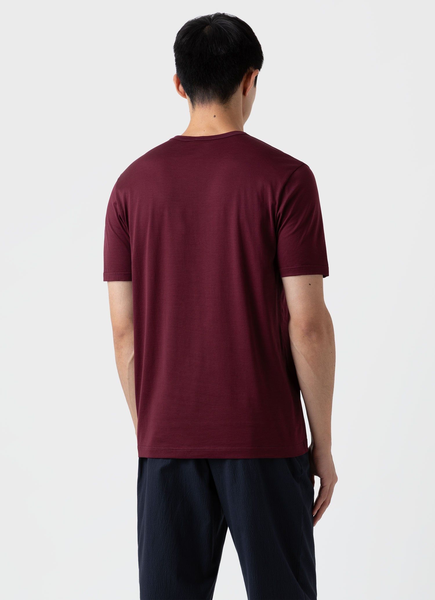 Men's Classic T-shirt in Vino sold by Sunspel product image thumbnail 4