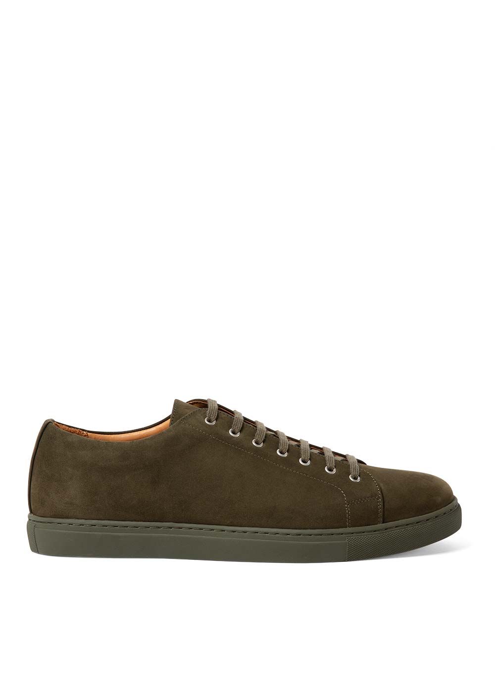 Men's Suede Nubuck Tennis Shoes in Pine sold by Sunspel