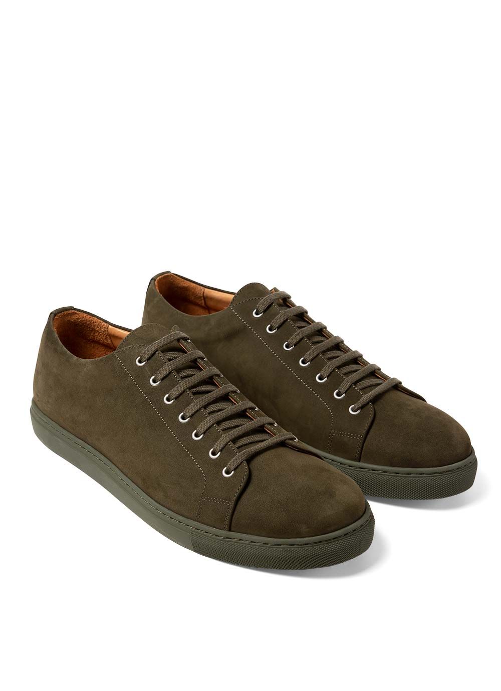 Men's Suede Nubuck Tennis Shoes in Pine sold by Sunspel product image thumbnail 3
