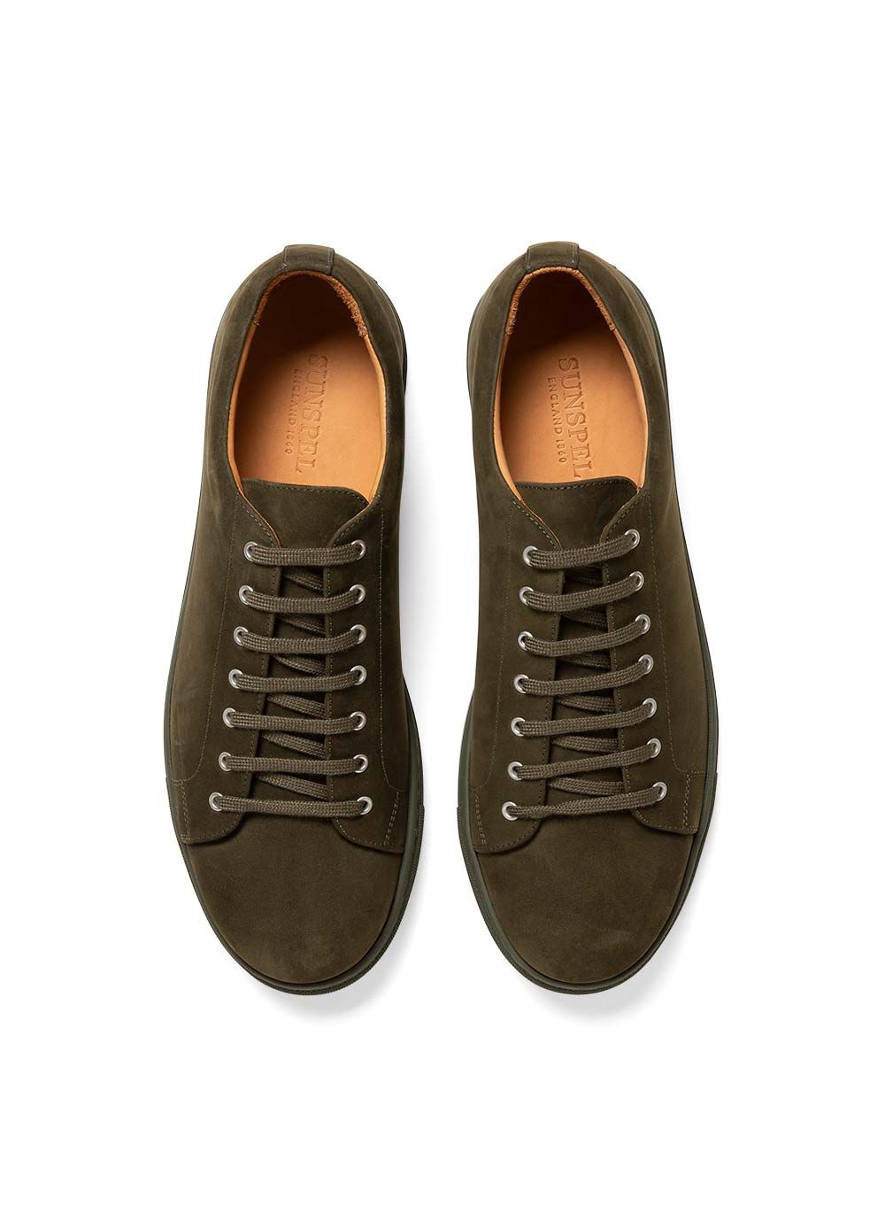 Men's Suede Nubuck Tennis Shoes in Pine sold by Sunspel product image thumbnail 4
