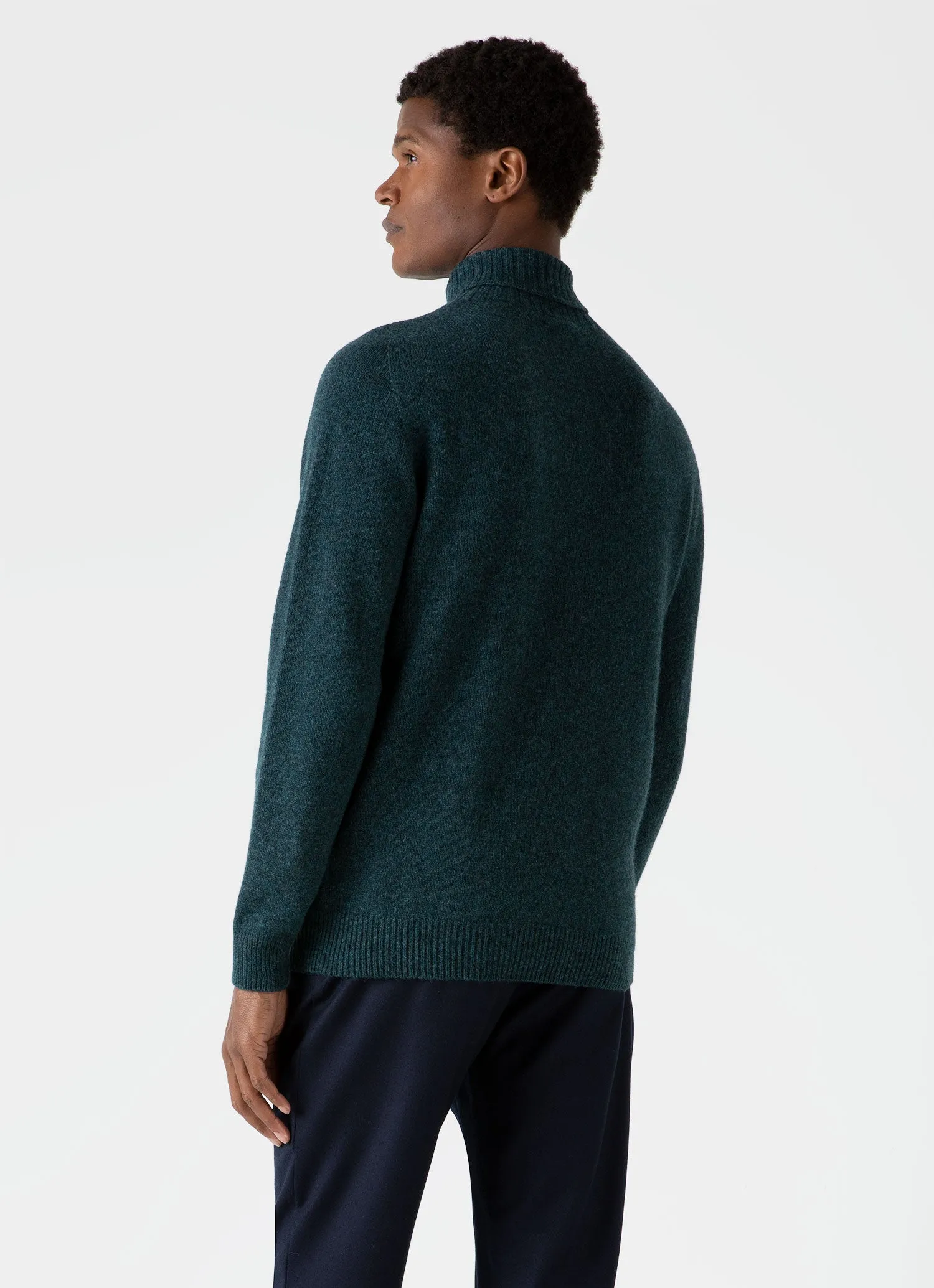Men's Lambswool Roll Neck in Peacock sold by Sunspel product image thumbnail 5