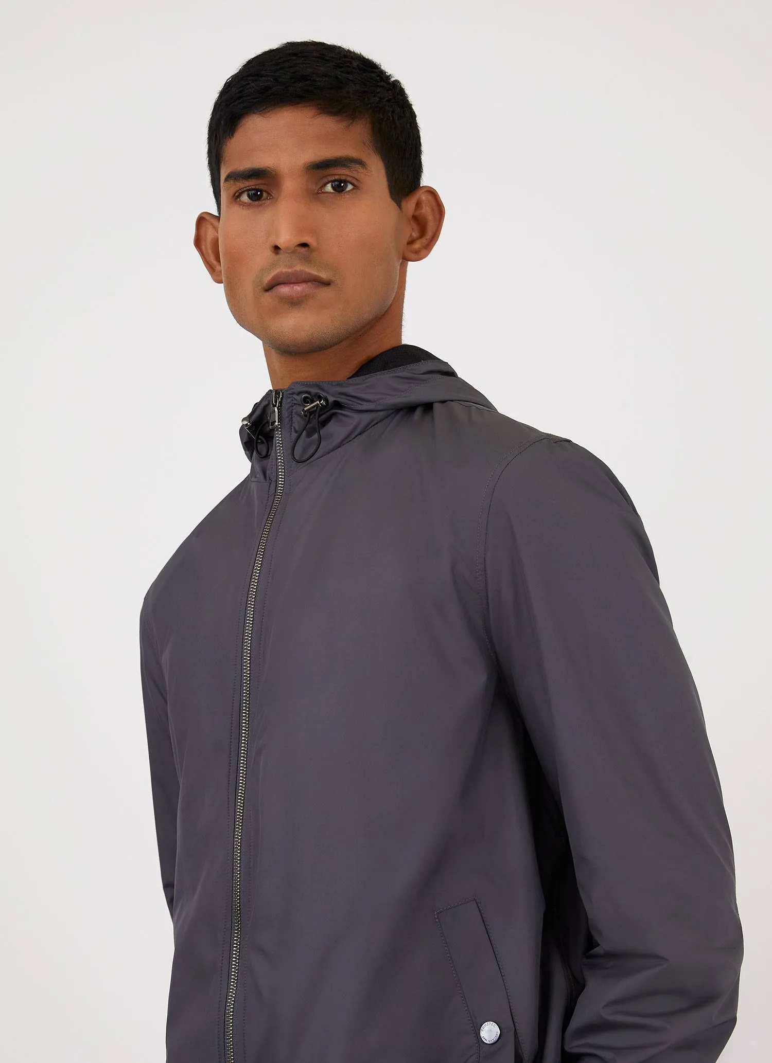 Men's Active Hooded Jacket in Charcoal sold by Sunspel product image thumbnail 5