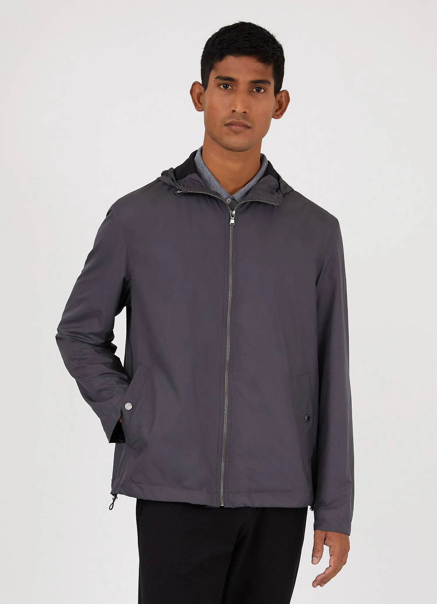 Men's Active Hooded Jacket in Charcoal sold by Sunspel product image thumbnail 2
