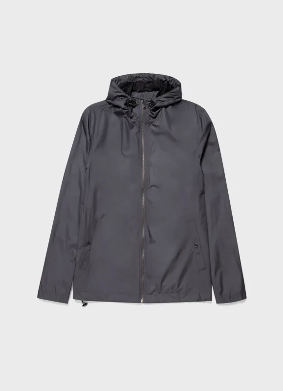 Men's Active Hooded Jacket in Charcoal made by Sunspel